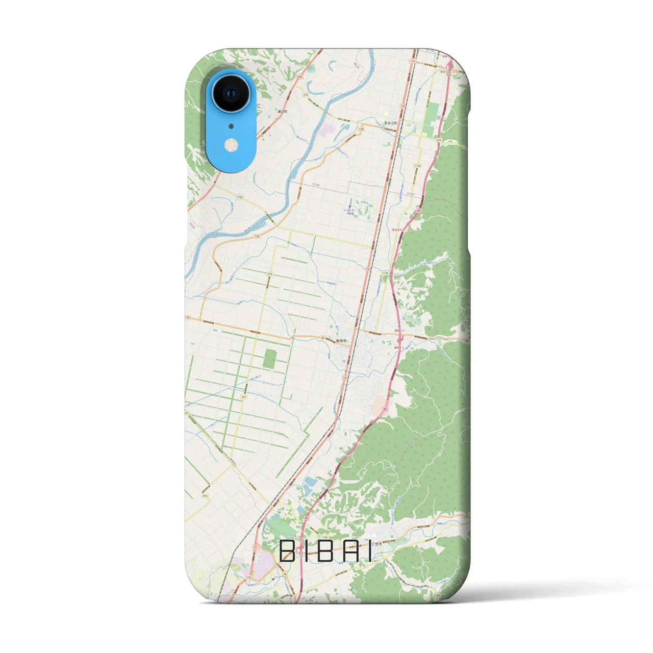 【美唄(北海道)】地図柄iPhoneケース(バックカバータイプ)