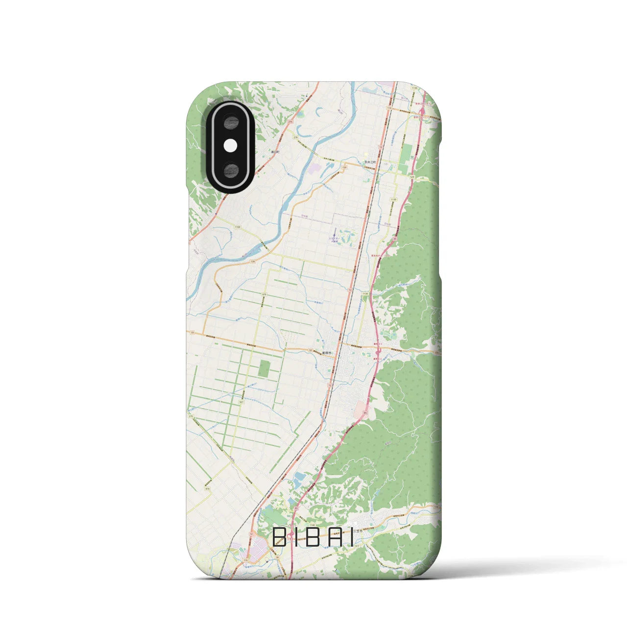 【美唄(北海道)】地図柄iPhoneケース(バックカバータイプ)