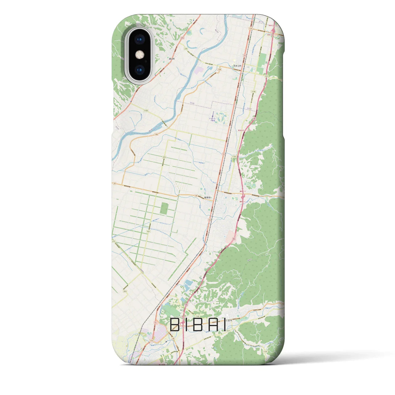 【美唄(北海道)】地図柄iPhoneケース(バックカバータイプ)