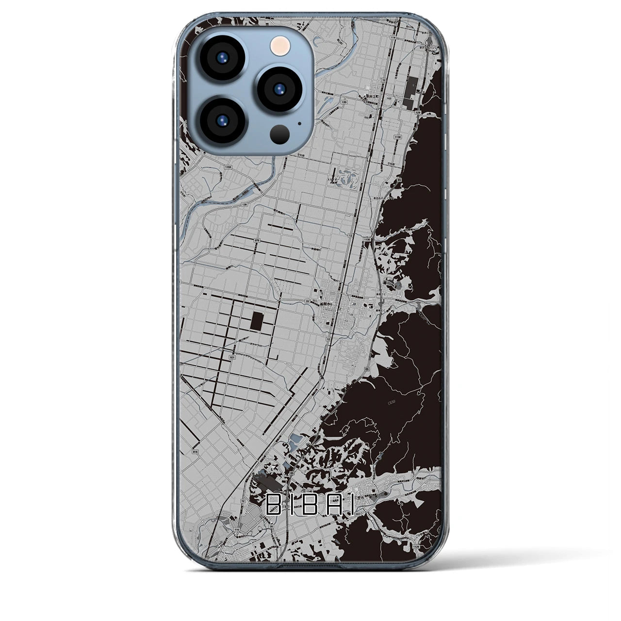 【美唄(北海道)】地図柄iPhoneケース(クリアタイプ)