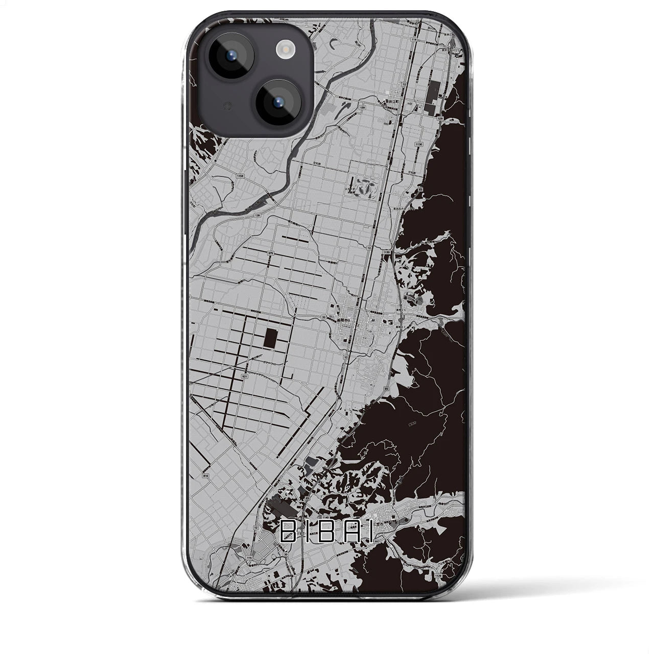 【美唄(北海道)】地図柄iPhoneケース(クリアタイプ)
