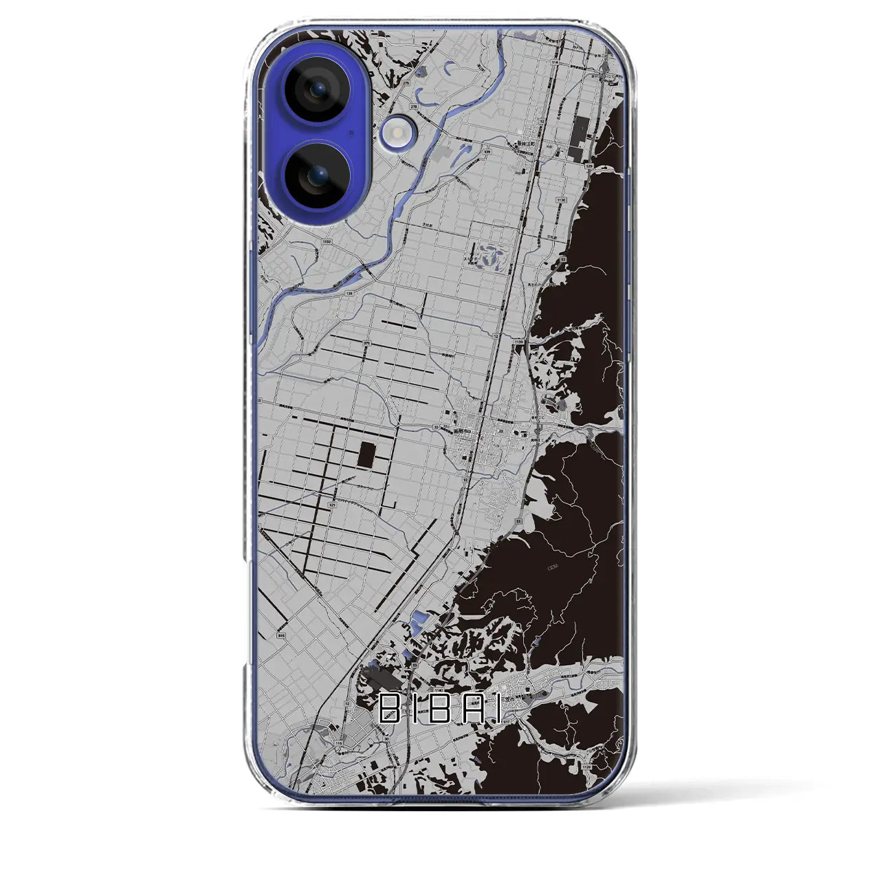 【美唄(北海道)】地図柄iPhoneケース(クリアタイプ)