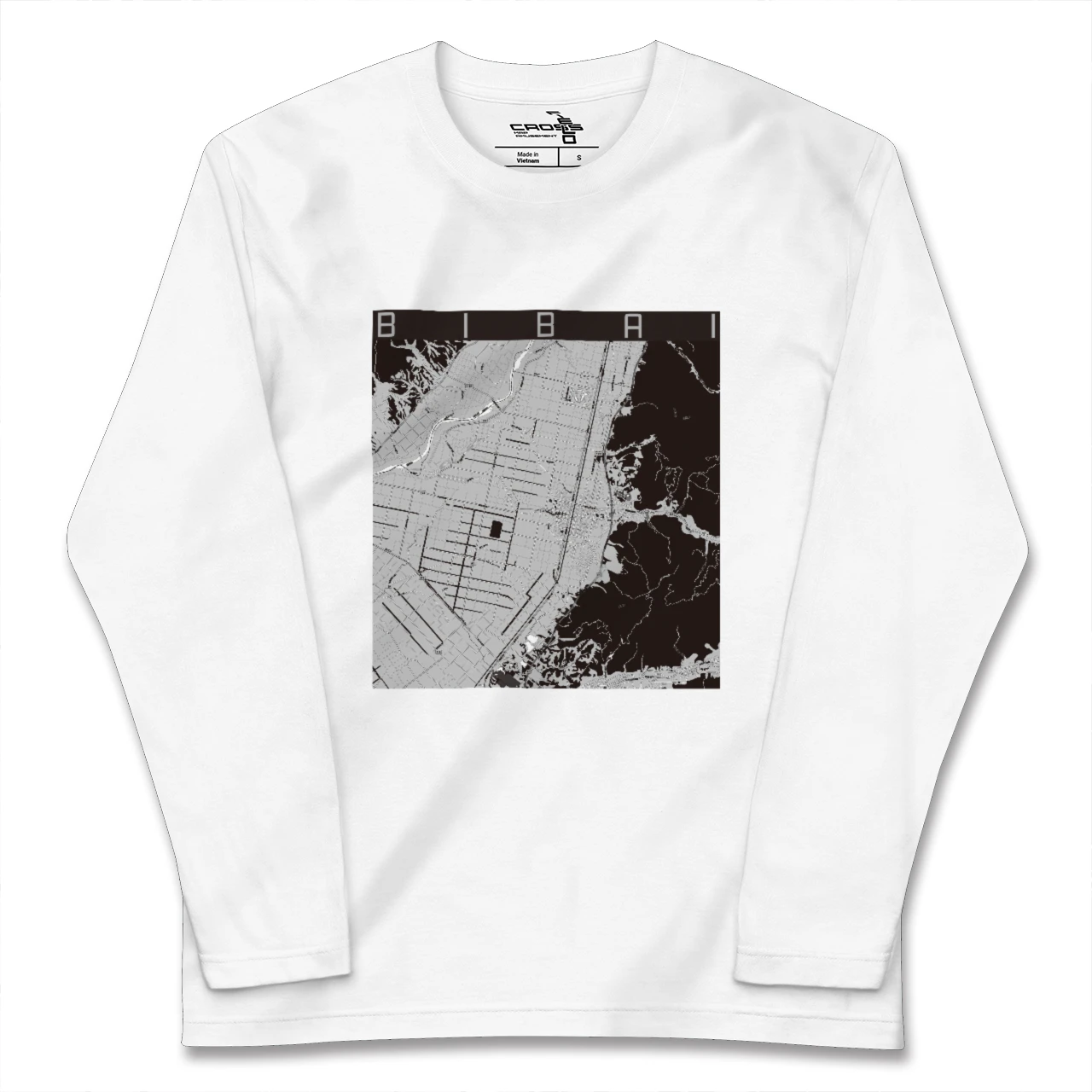 【美唄(北海道)】地図柄ロングスリーブTシャツ