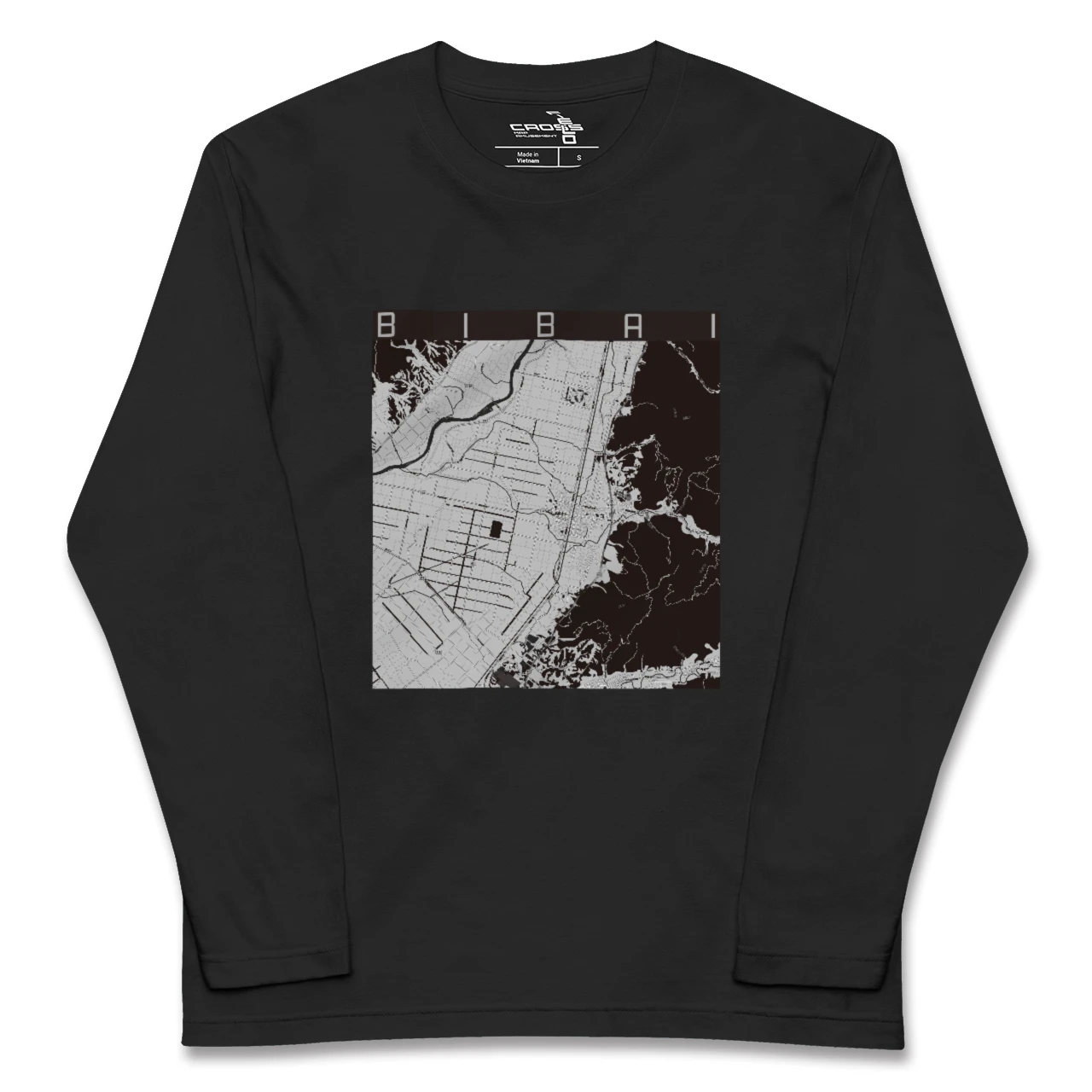 【美唄(北海道)】地図柄ロングスリーブTシャツ