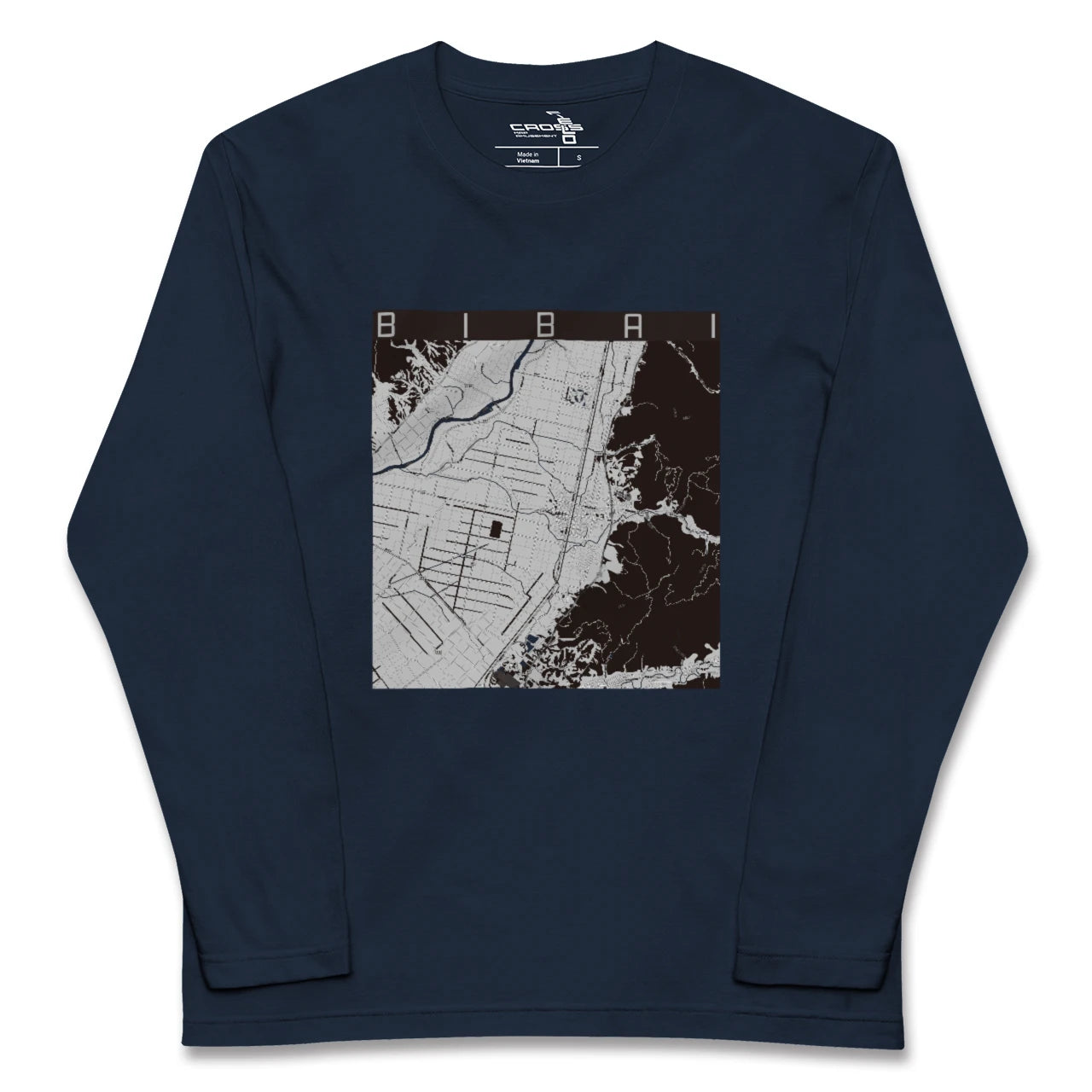 【美唄(北海道)】地図柄ロングスリーブTシャツ