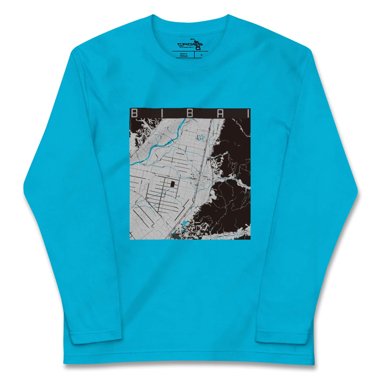 【美唄(北海道)】地図柄ロングスリーブTシャツ