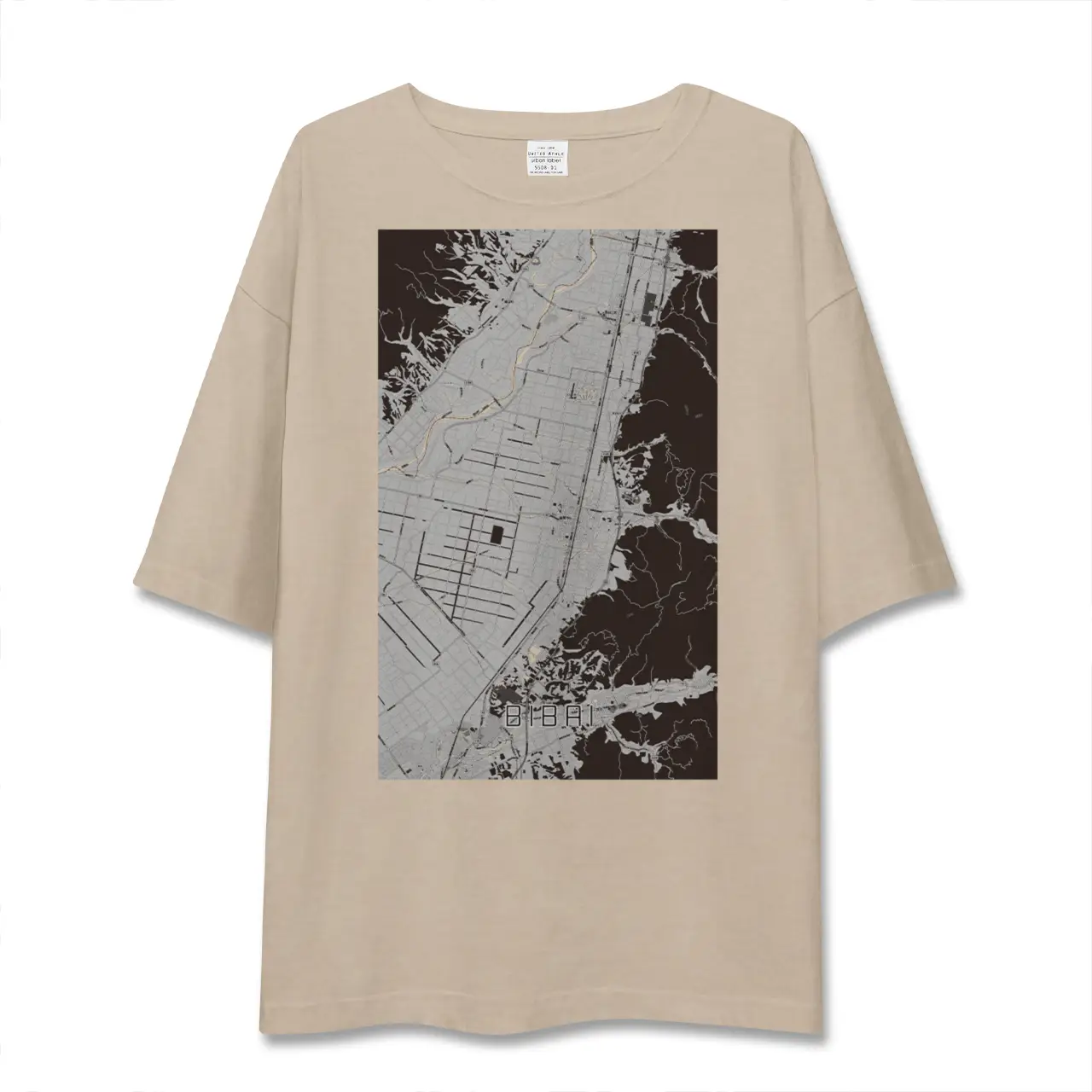 【美唄(北海道)】地図柄ビッグシルエットTシャツ