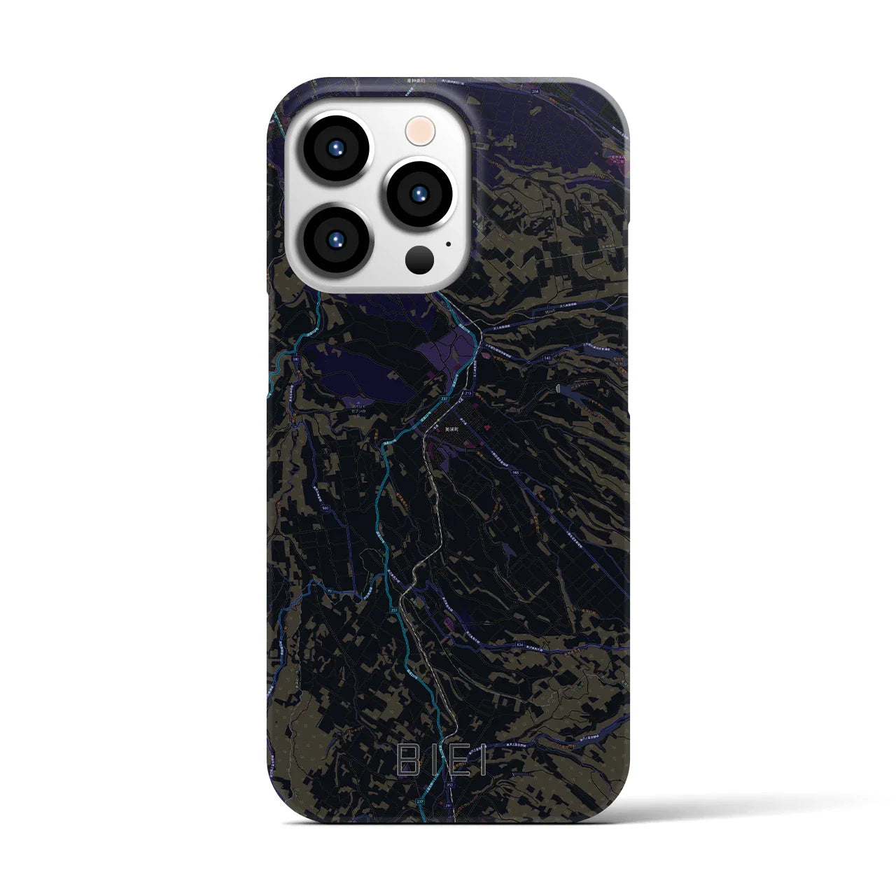 【美瑛(北海道)】地図柄iPhoneケース(バックカバータイプ)