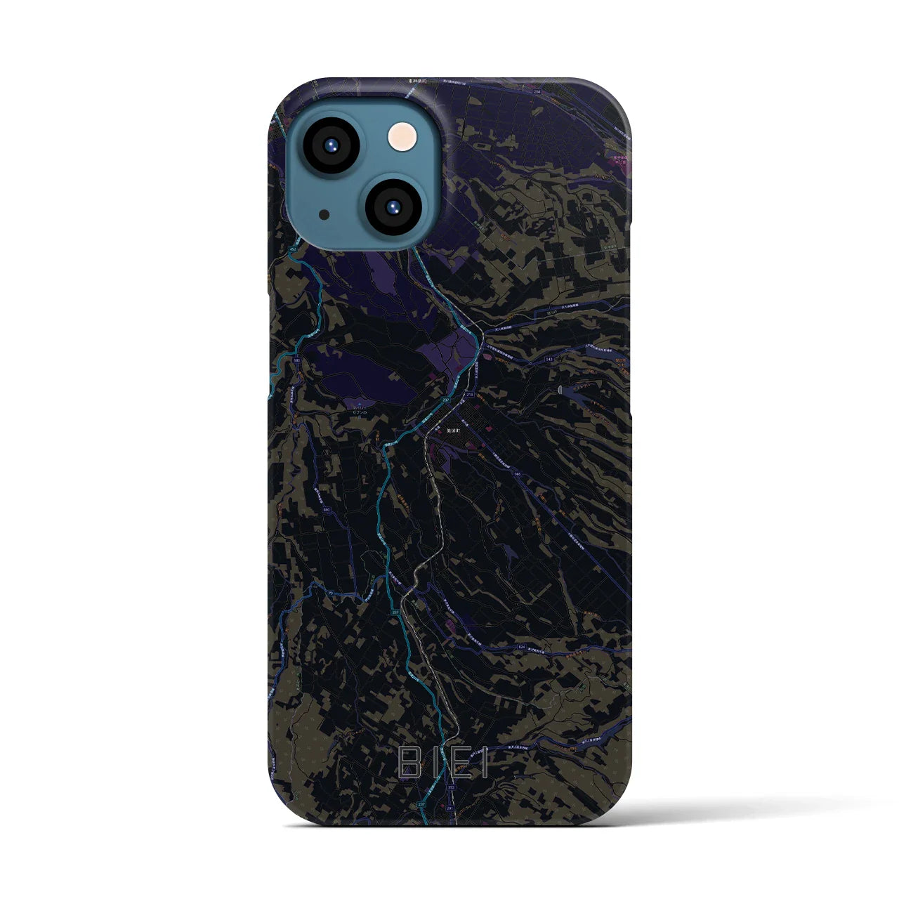 【美瑛(北海道)】地図柄iPhoneケース(バックカバータイプ)
