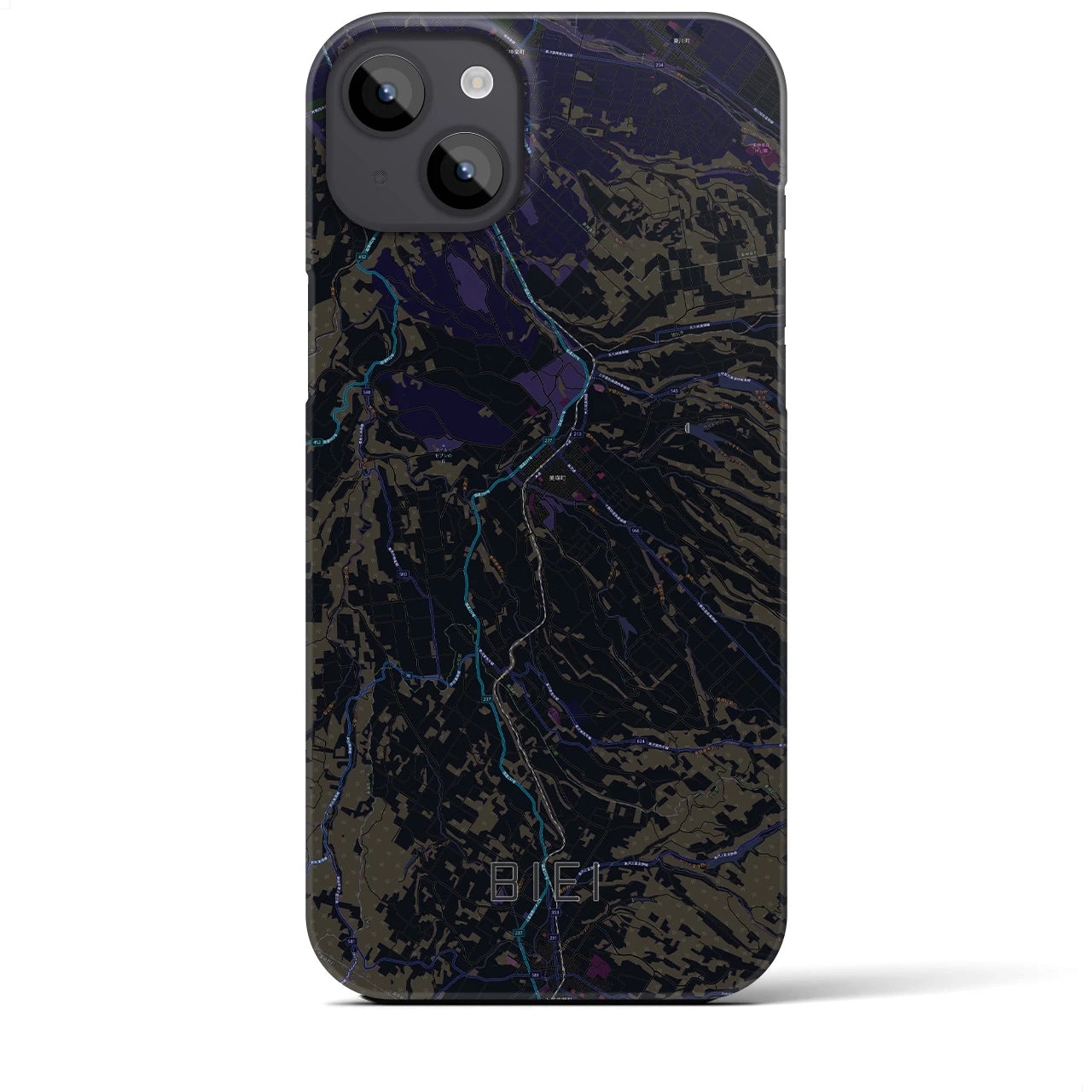 【美瑛(北海道)】地図柄iPhoneケース(バックカバータイプ)