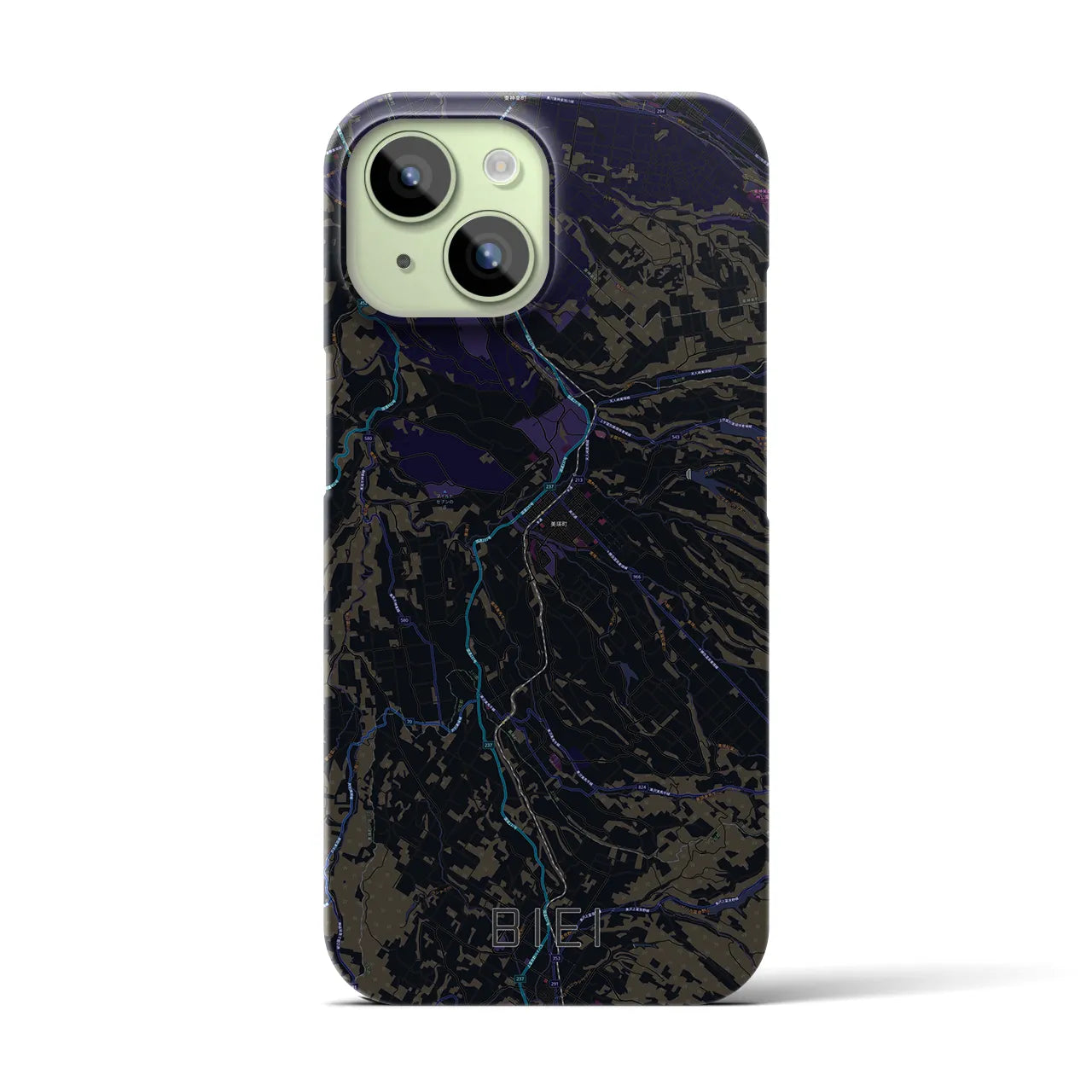 【美瑛(北海道)】地図柄iPhoneケース(バックカバータイプ)