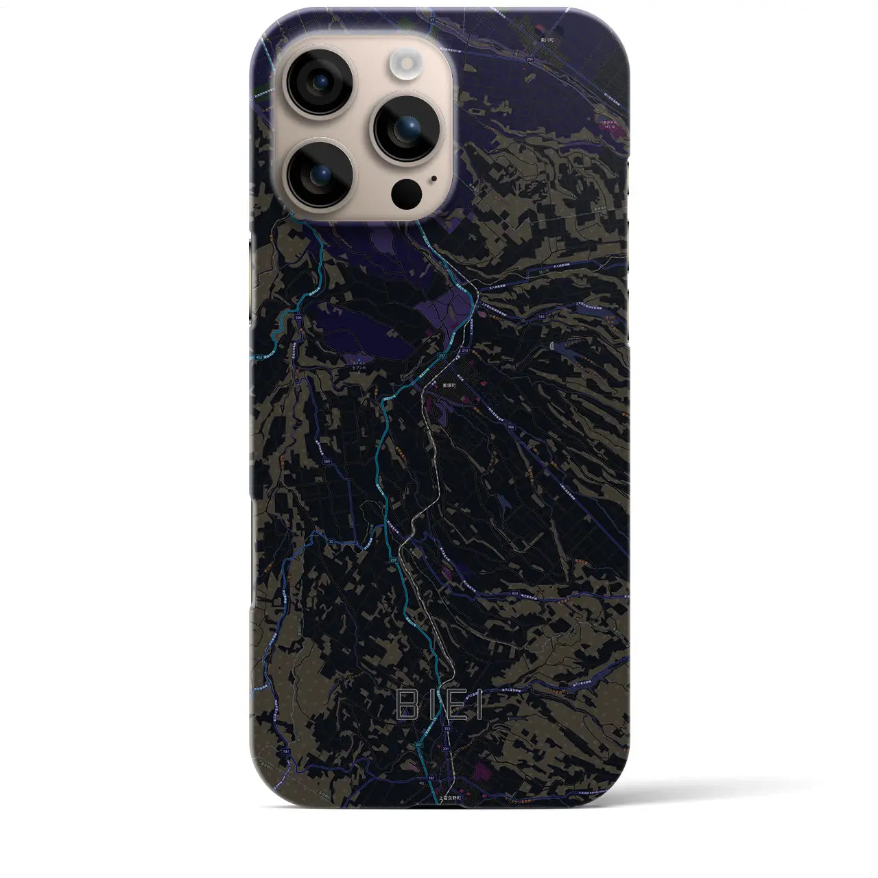 【美瑛(北海道)】地図柄iPhoneケース(バックカバータイプ)