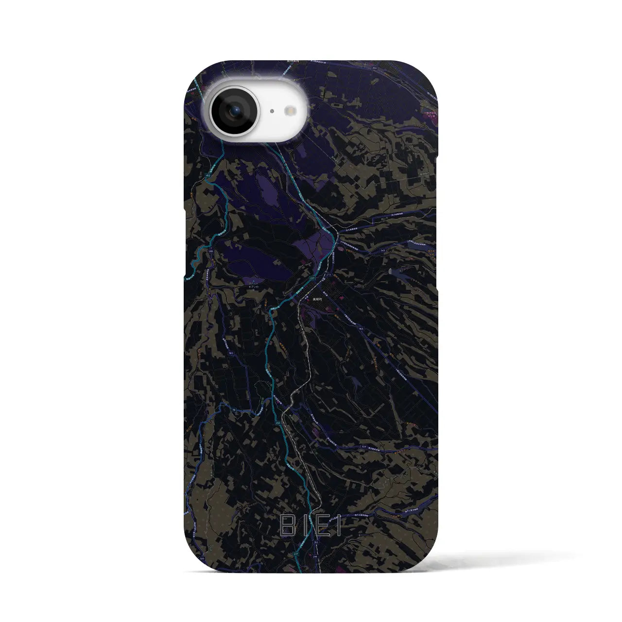 【美瑛(北海道)】地図柄iPhoneケース(バックカバータイプ)