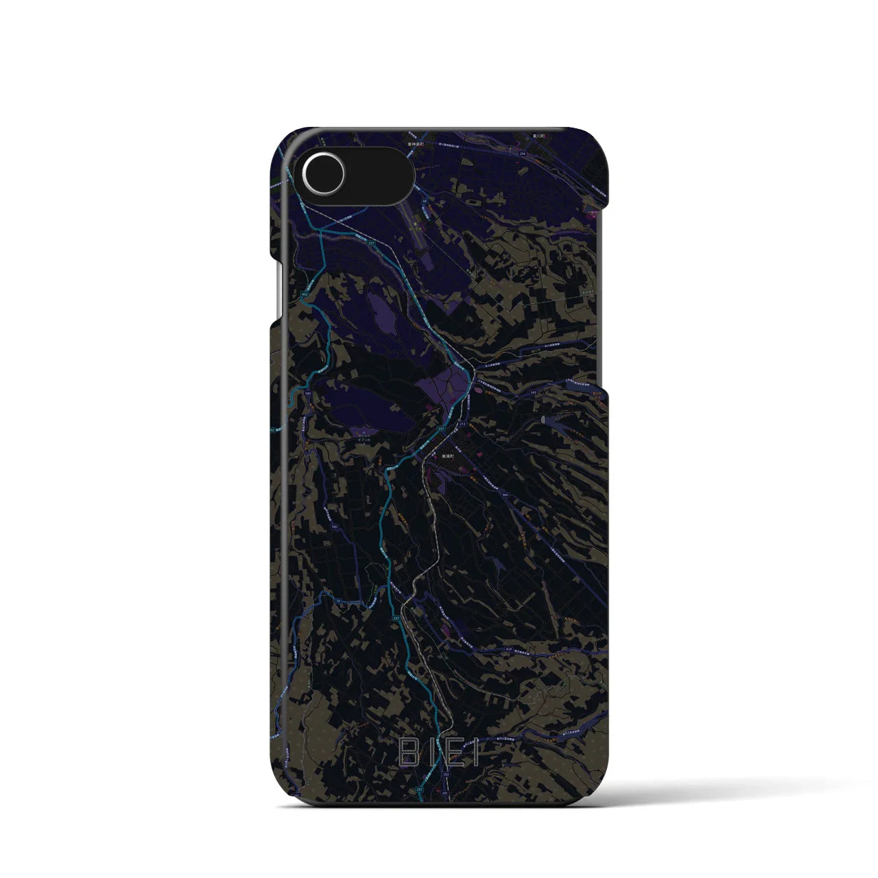 【美瑛(北海道)】地図柄iPhoneケース(バックカバータイプ)