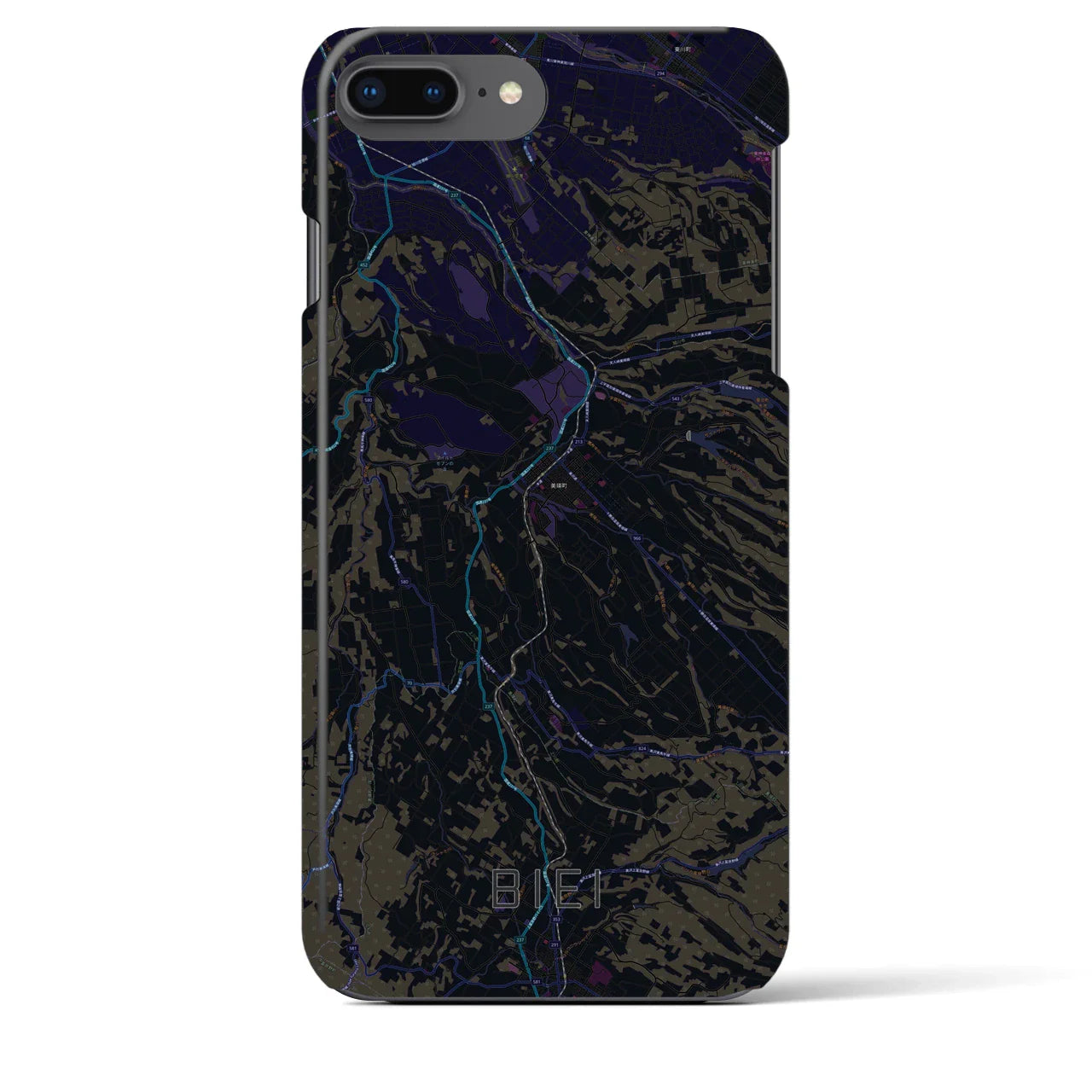 【美瑛(北海道)】地図柄iPhoneケース(バックカバータイプ)