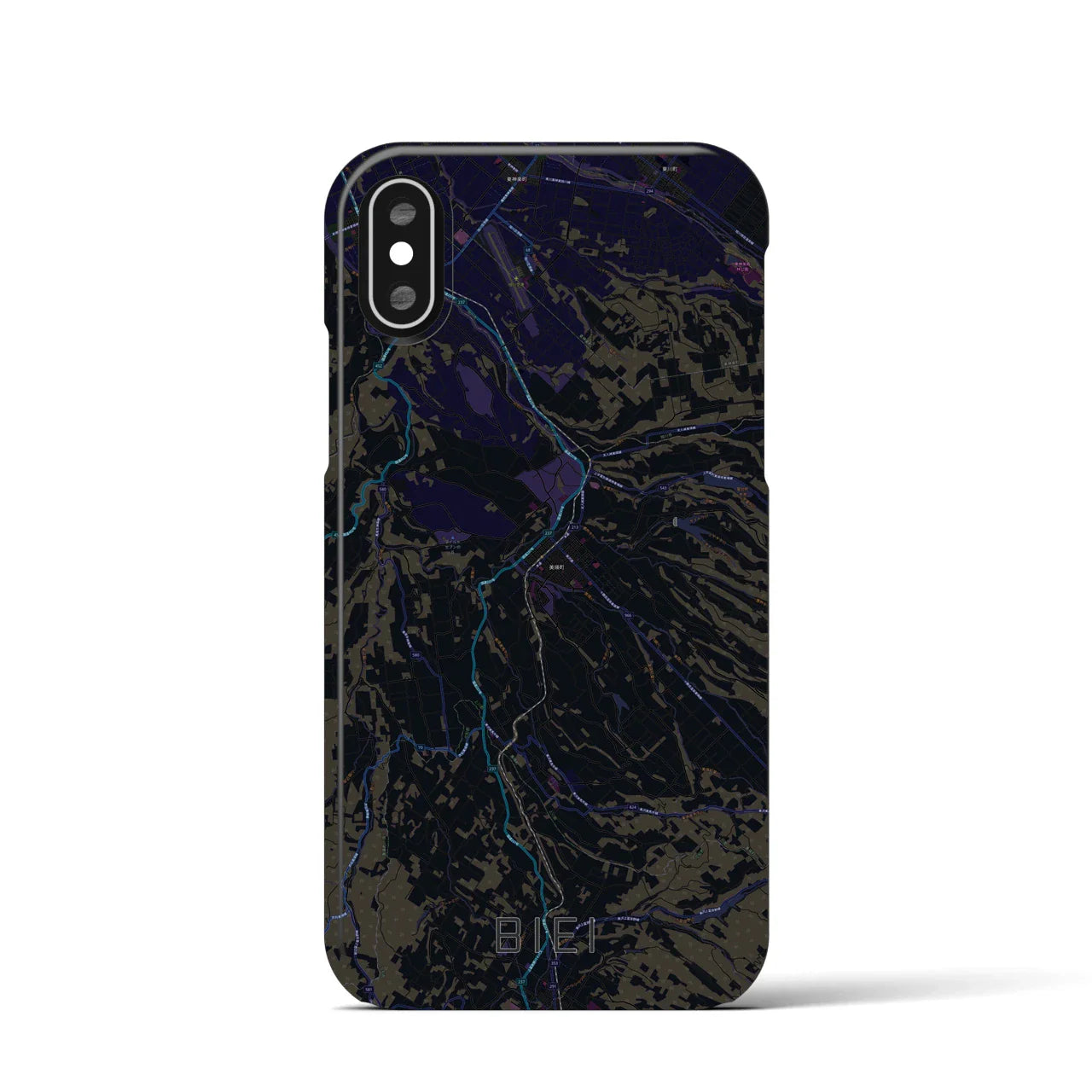 【美瑛(北海道)】地図柄iPhoneケース(バックカバータイプ)