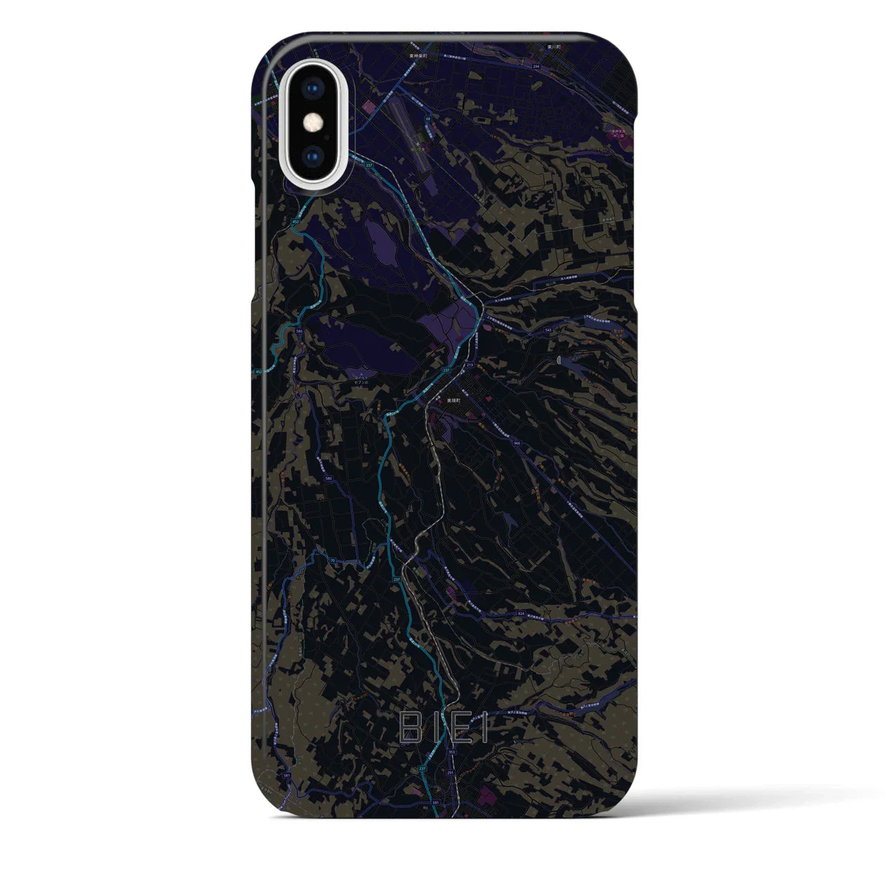 【美瑛(北海道)】地図柄iPhoneケース(バックカバータイプ)