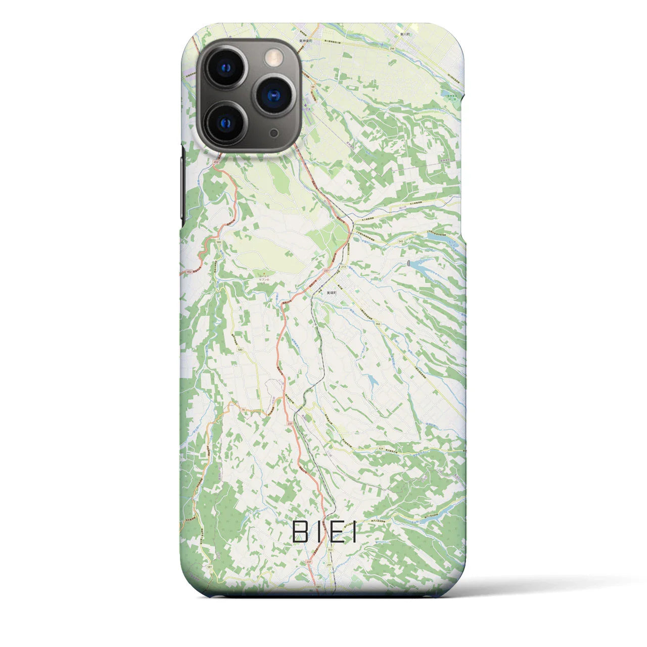 【美瑛(北海道)】地図柄iPhoneケース(バックカバータイプ)