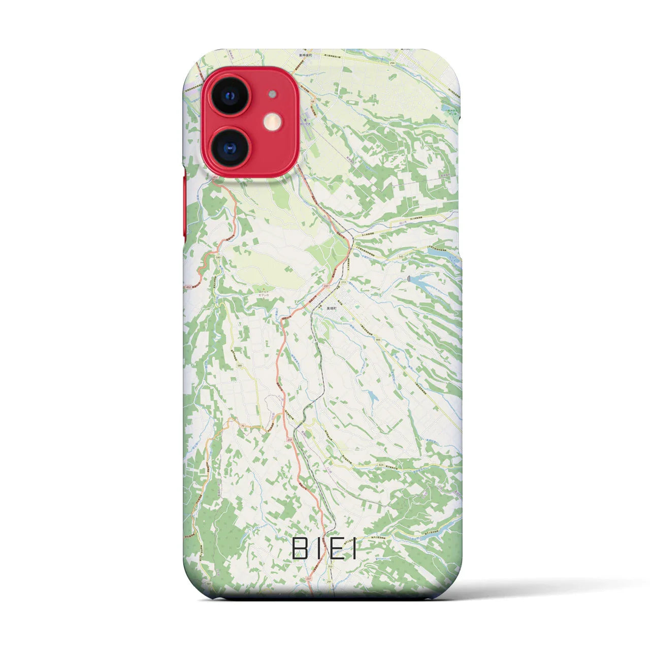 【美瑛(北海道)】地図柄iPhoneケース(バックカバータイプ)