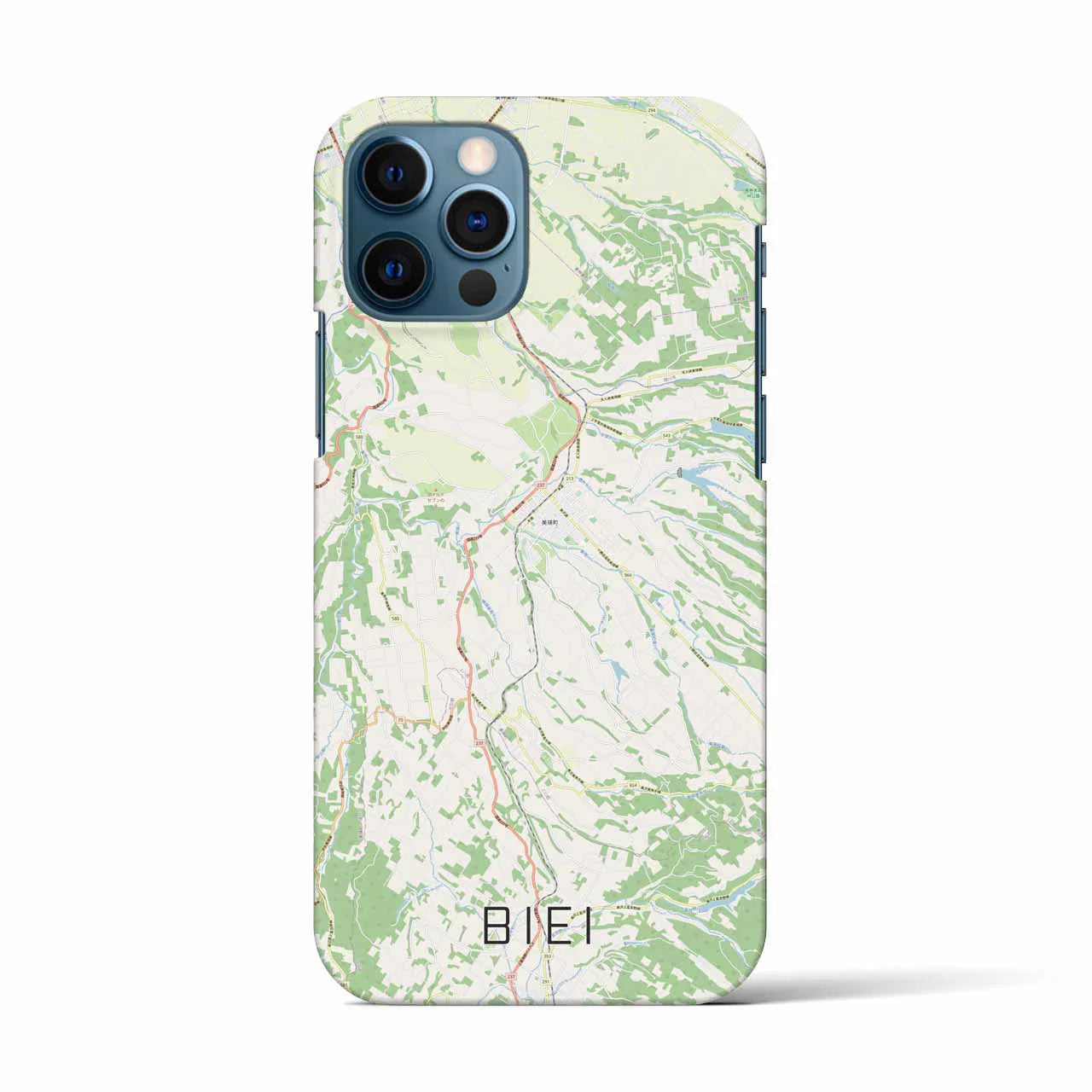 【美瑛(北海道)】地図柄iPhoneケース(バックカバータイプ)