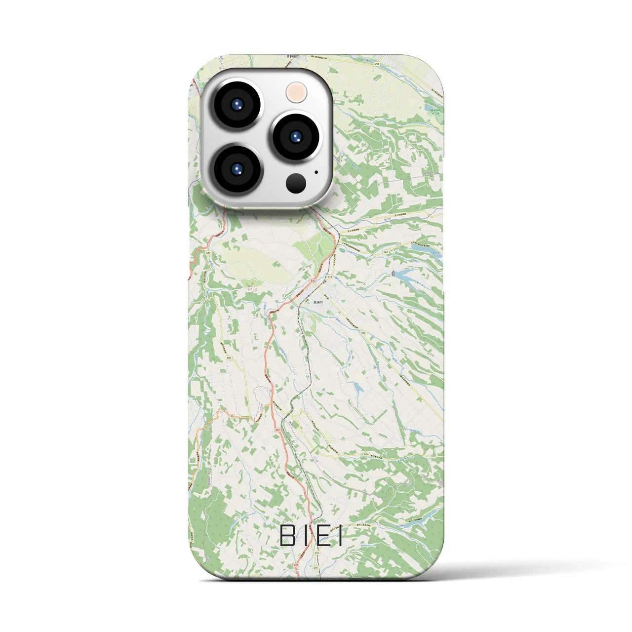 【美瑛(北海道)】地図柄iPhoneケース(バックカバータイプ)