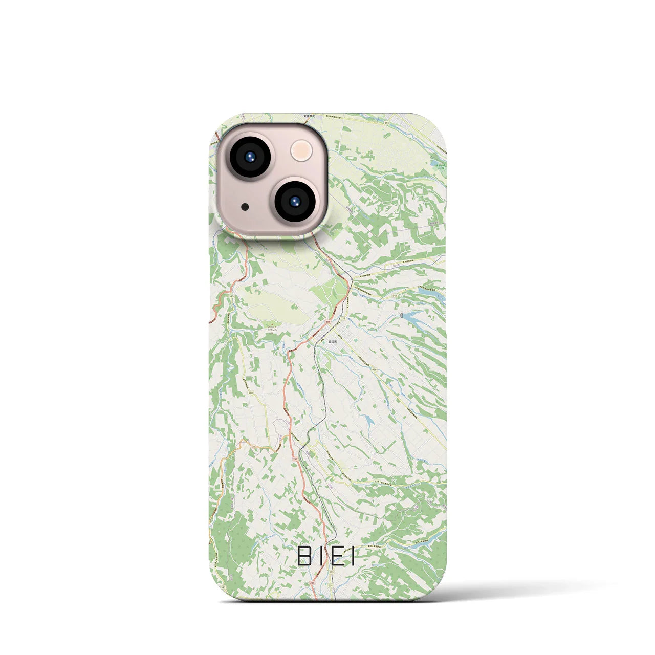 【美瑛(北海道)】地図柄iPhoneケース(バックカバータイプ)