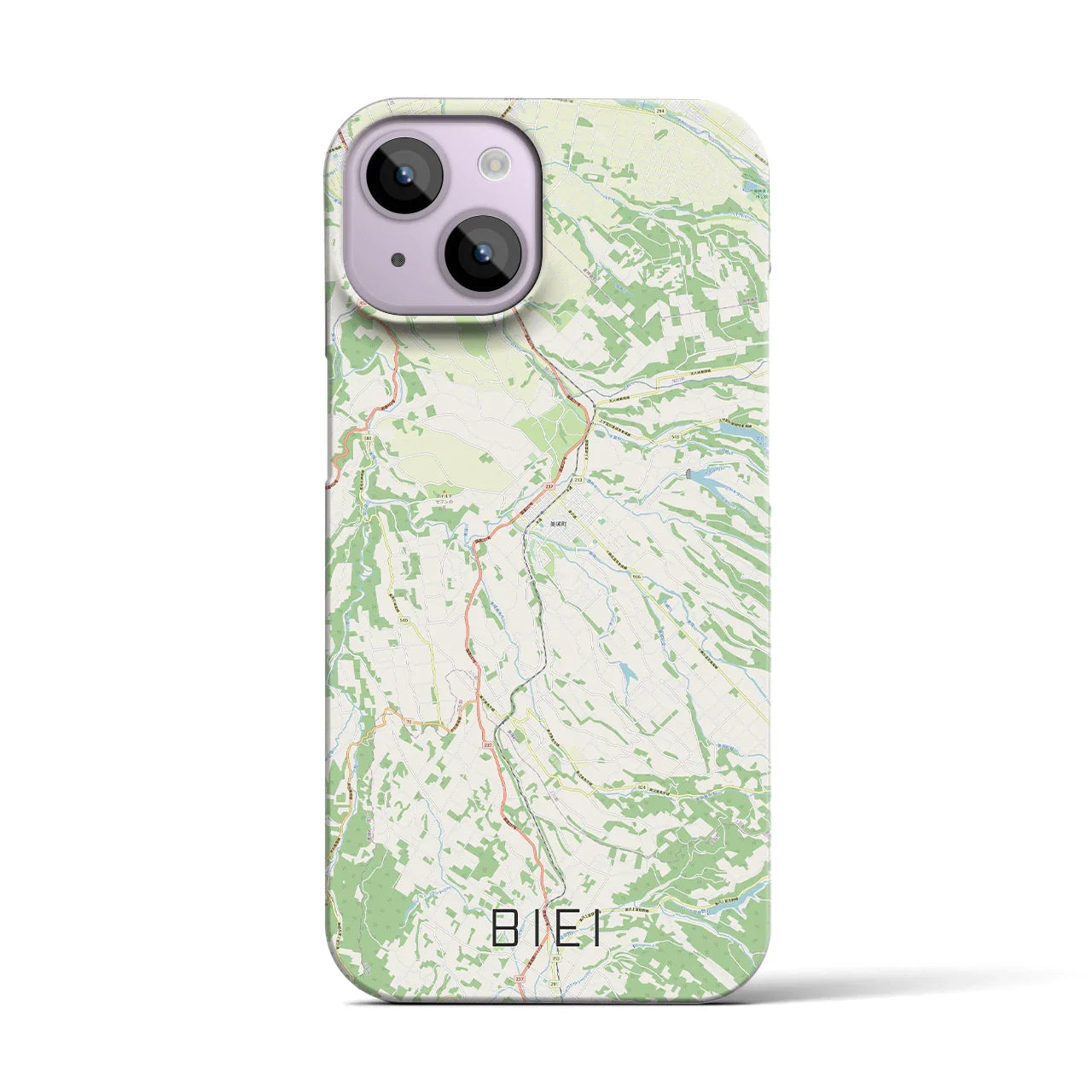 【美瑛(北海道)】地図柄iPhoneケース(バックカバータイプ)