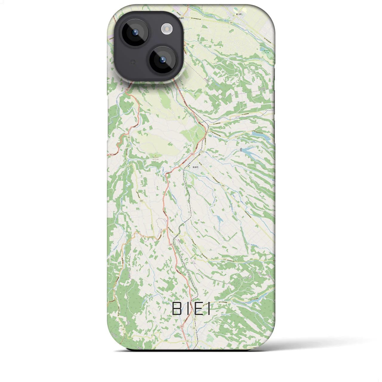 【美瑛(北海道)】地図柄iPhoneケース(バックカバータイプ)