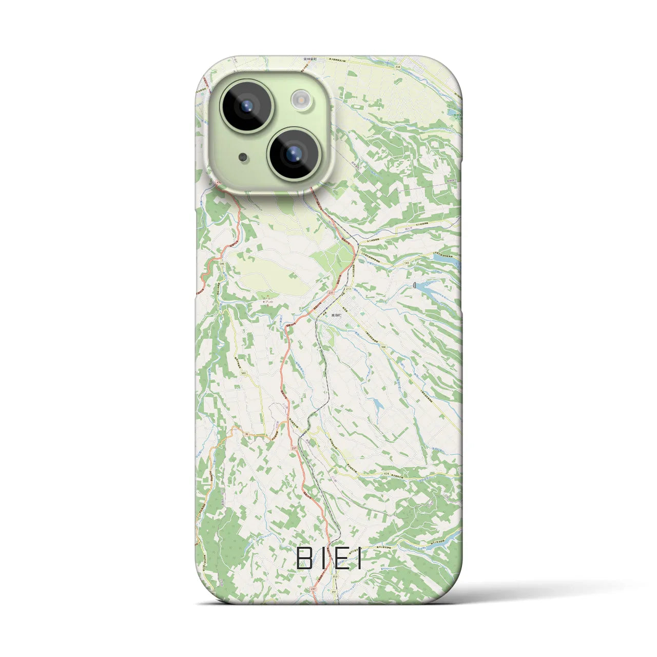 【美瑛(北海道)】地図柄iPhoneケース(バックカバータイプ)