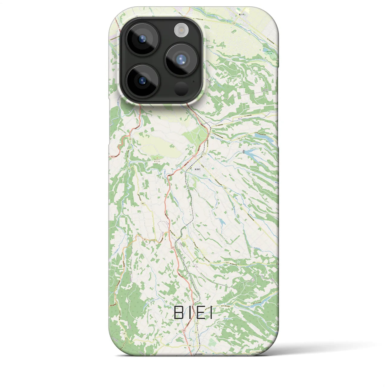 【美瑛(北海道)】地図柄iPhoneケース(バックカバータイプ)