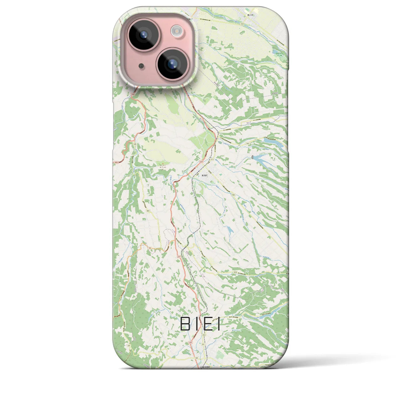 【美瑛(北海道)】地図柄iPhoneケース(バックカバータイプ)