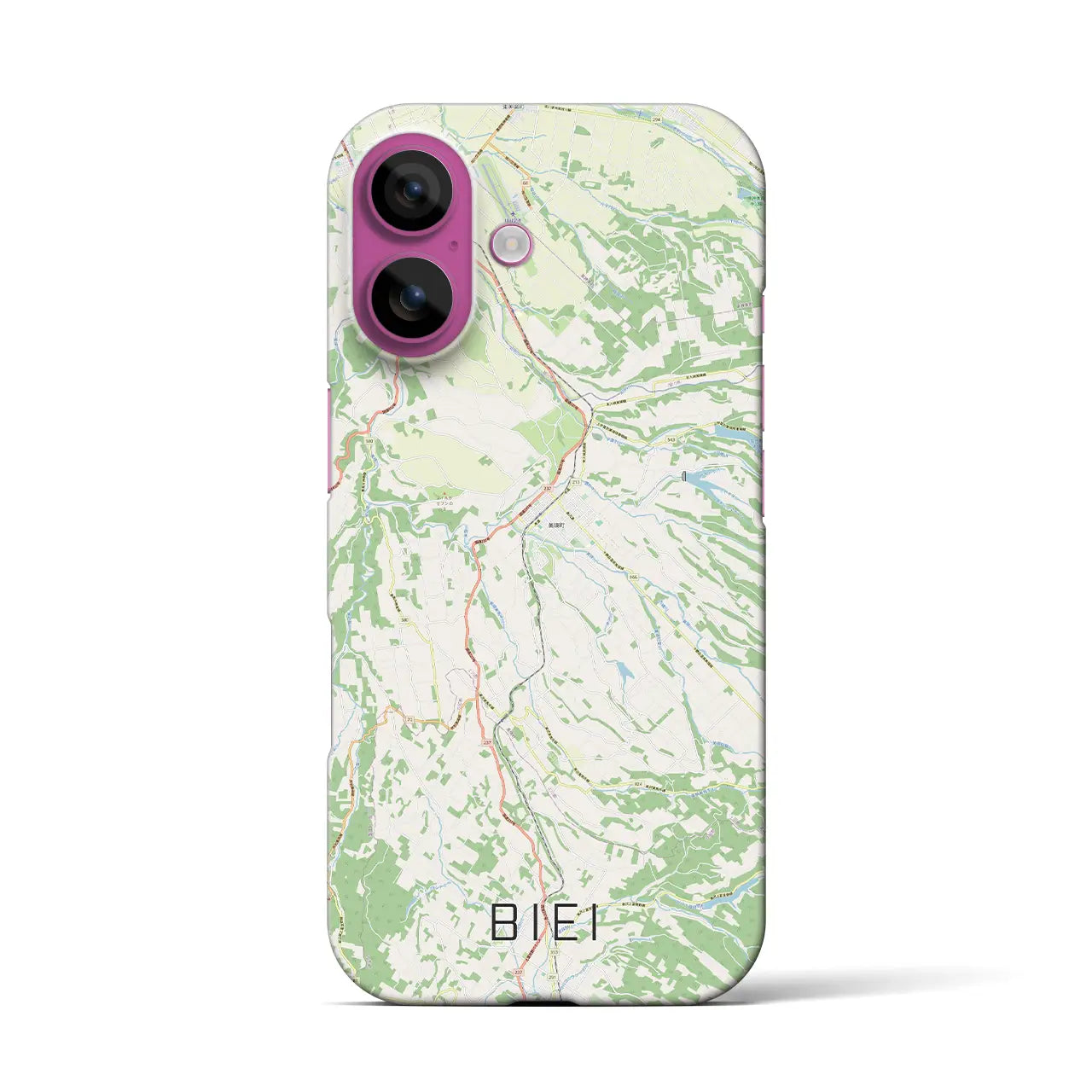 【美瑛(北海道)】地図柄iPhoneケース(バックカバータイプ)