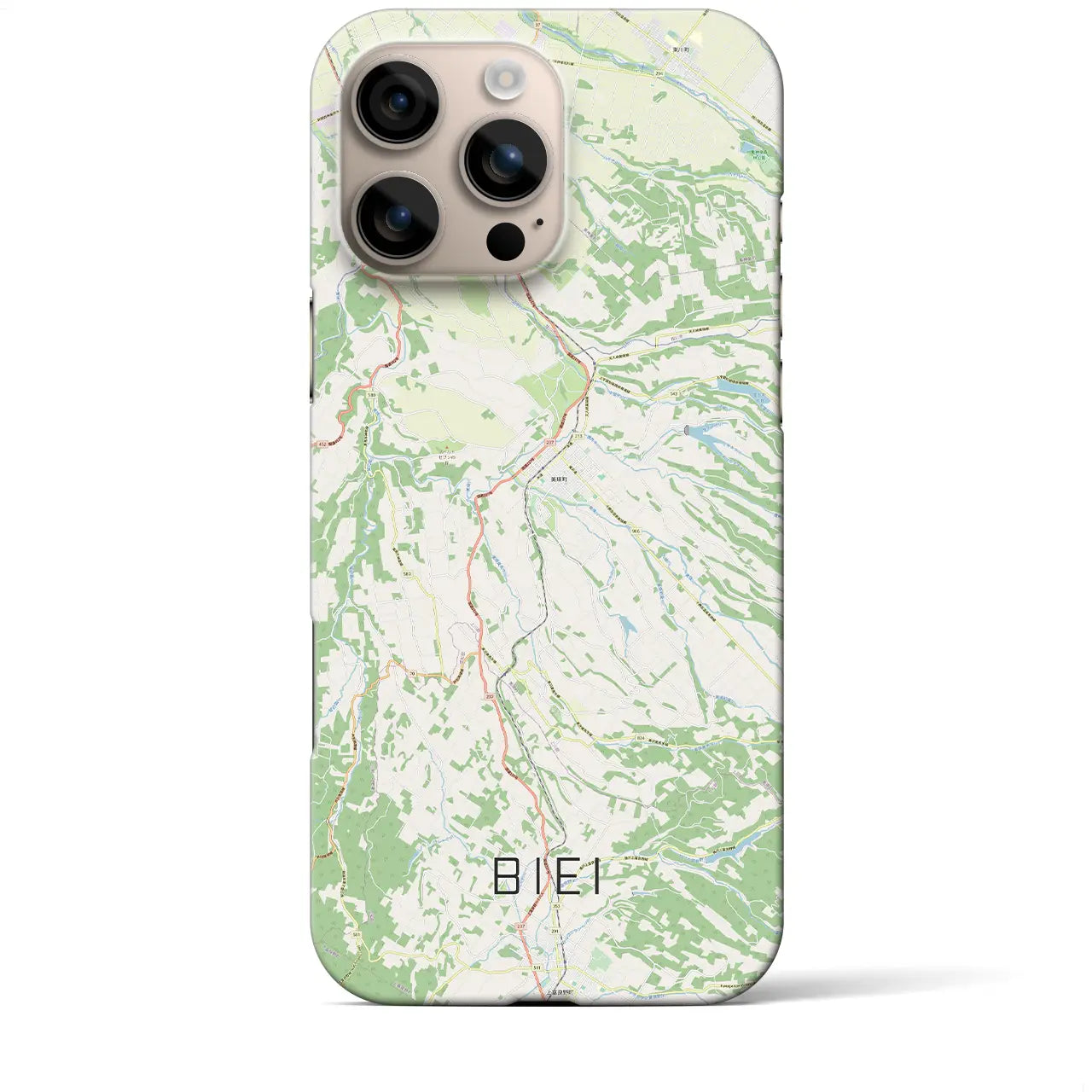 【美瑛(北海道)】地図柄iPhoneケース(バックカバータイプ)