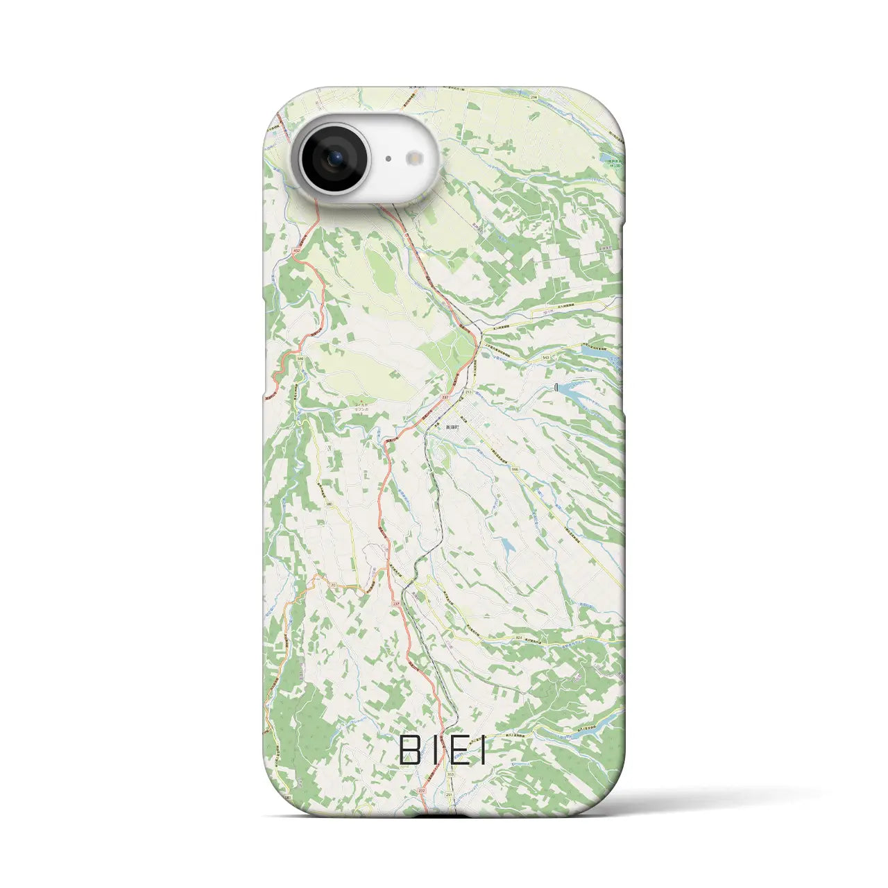 【美瑛(北海道)】地図柄iPhoneケース(バックカバータイプ)