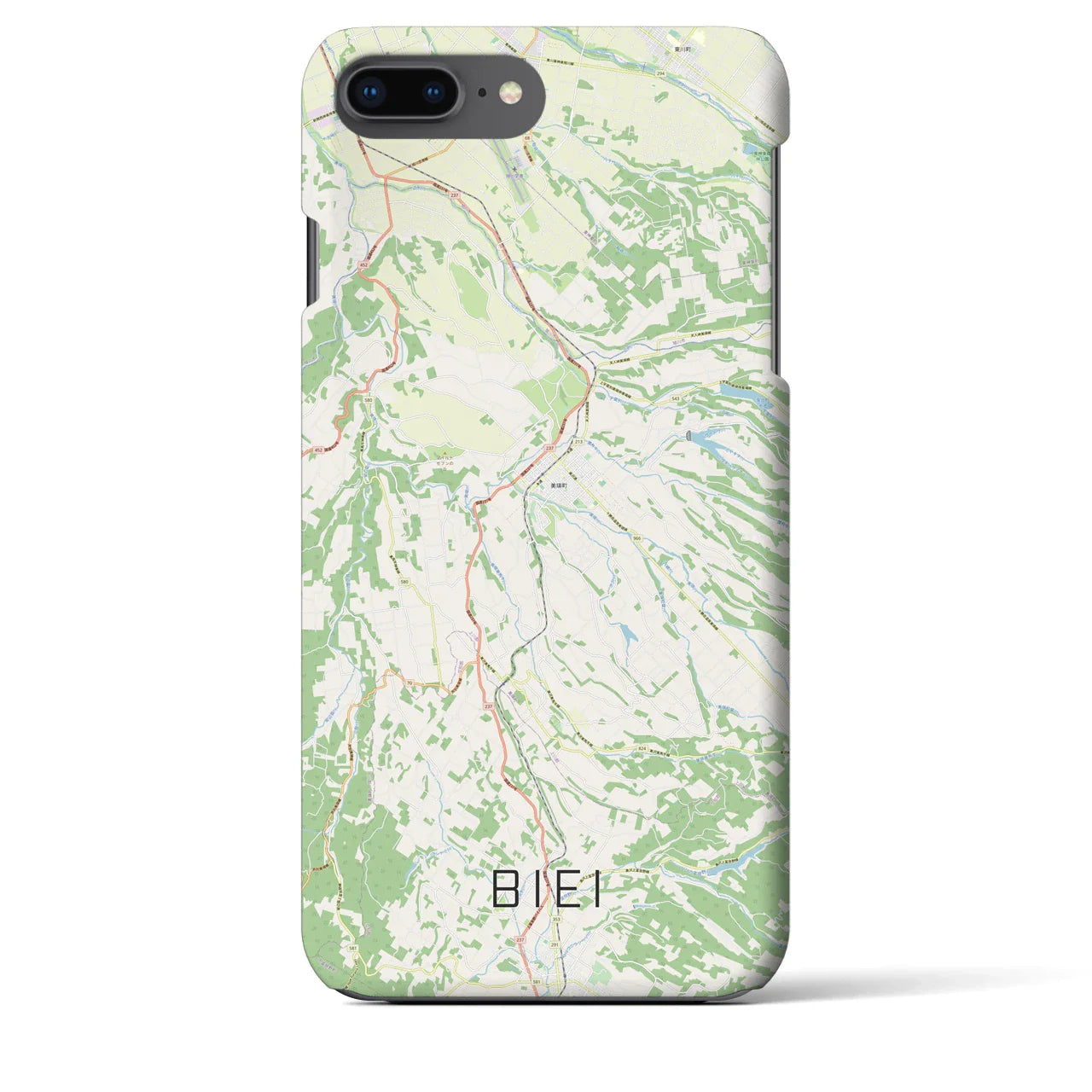 【美瑛(北海道)】地図柄iPhoneケース(バックカバータイプ)