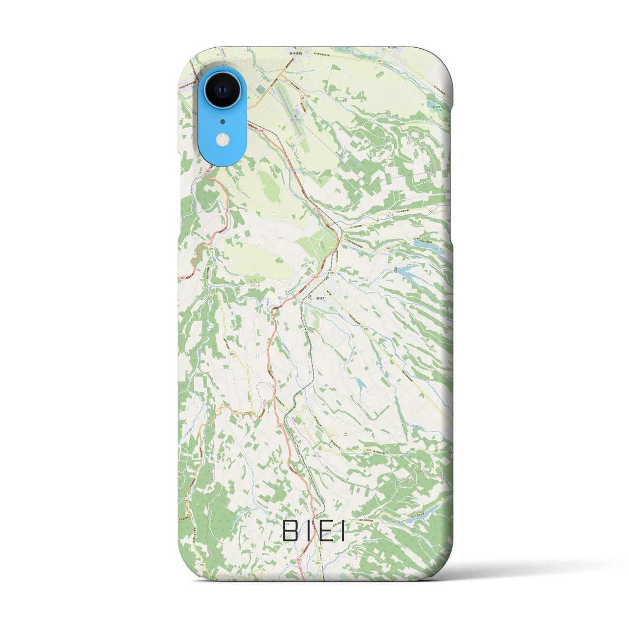【美瑛(北海道)】地図柄iPhoneケース(バックカバータイプ)