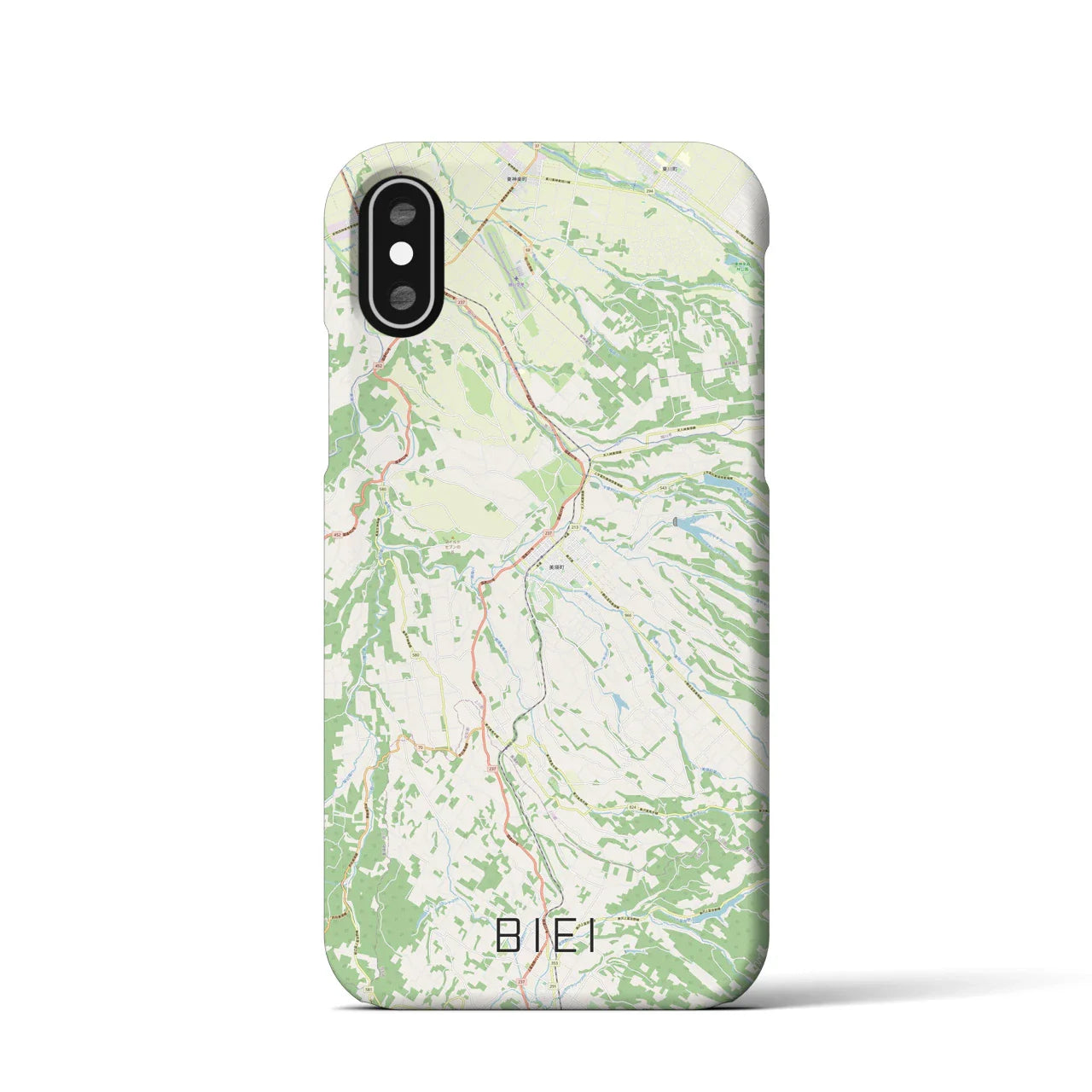【美瑛(北海道)】地図柄iPhoneケース(バックカバータイプ)