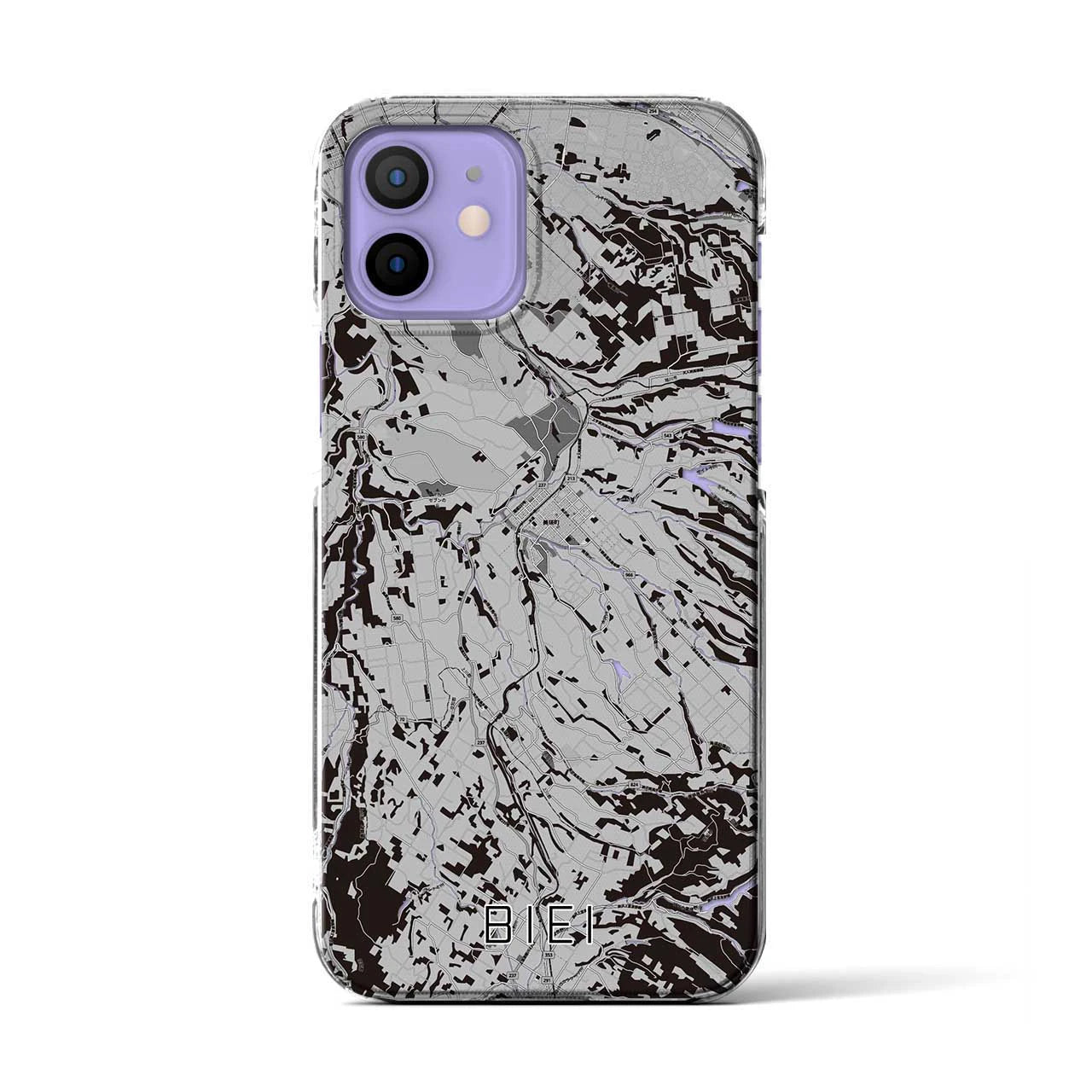 【美瑛(北海道)】地図柄iPhoneケース(クリアタイプ)