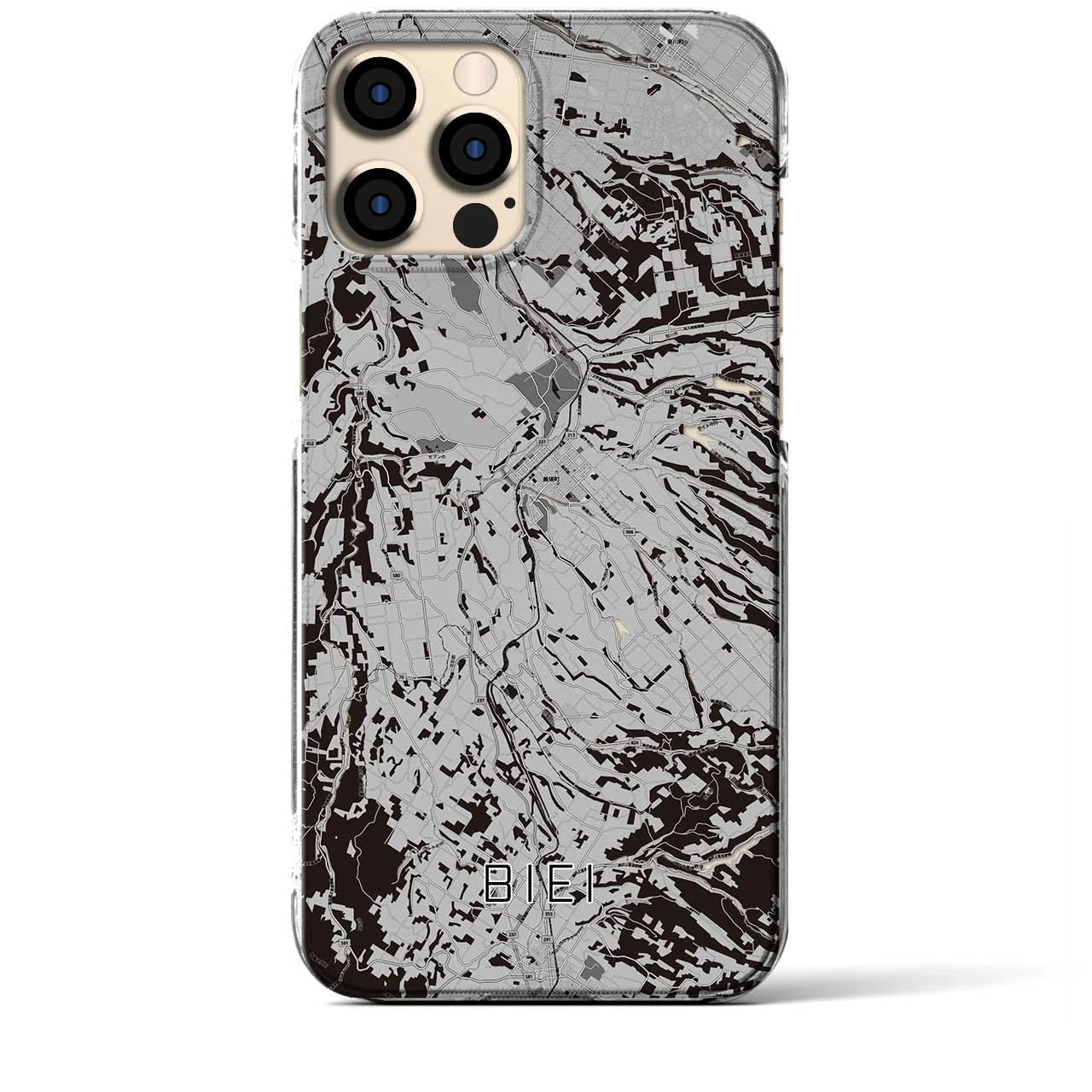 【美瑛(北海道)】地図柄iPhoneケース(クリアタイプ)