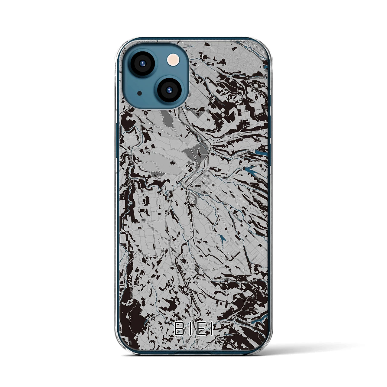 【美瑛(北海道)】地図柄iPhoneケース(クリアタイプ)