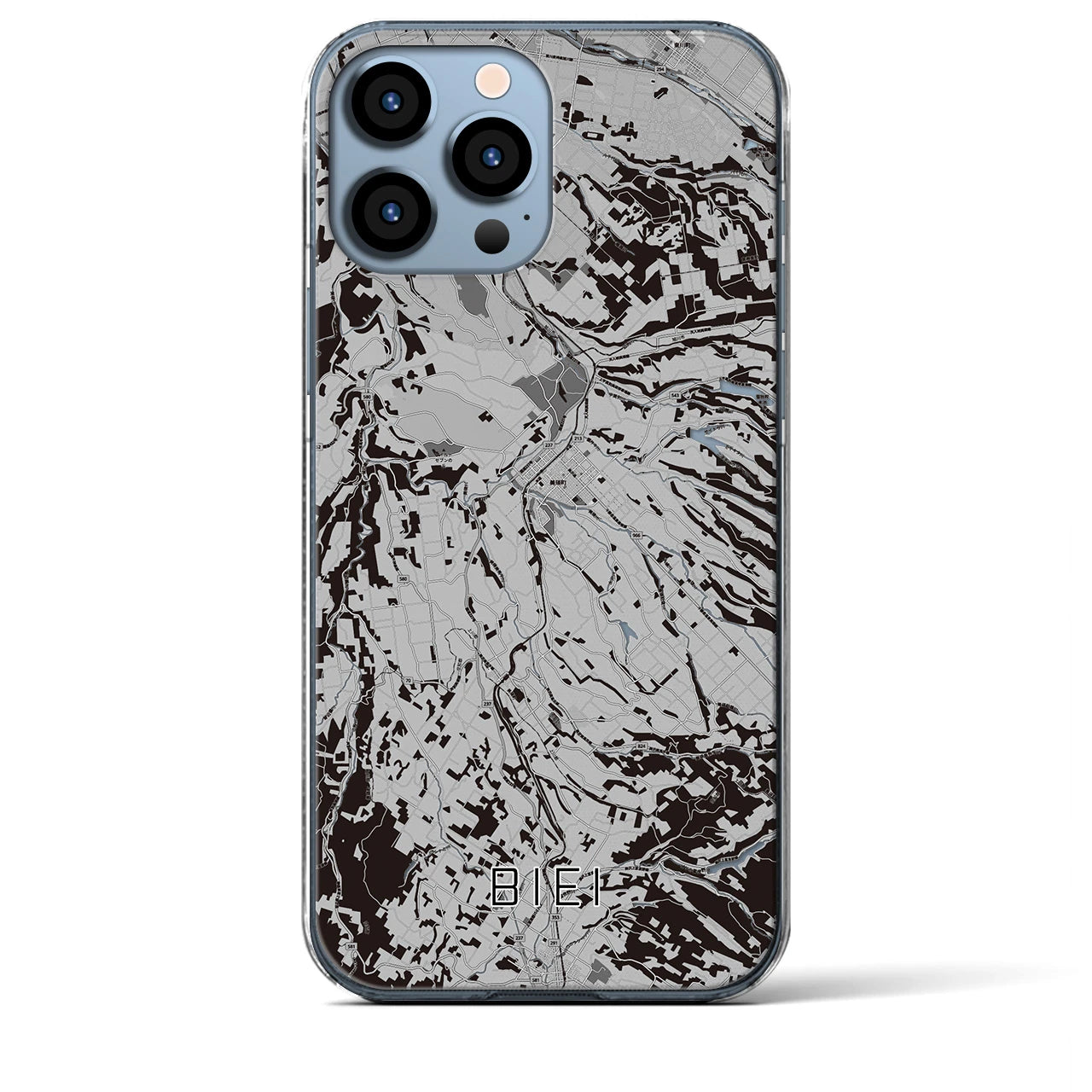 【美瑛(北海道)】地図柄iPhoneケース(クリアタイプ)