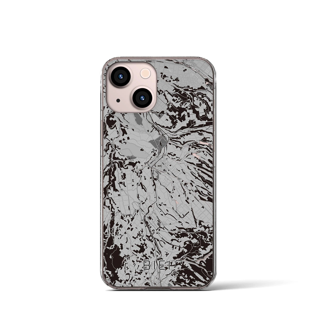 【美瑛(北海道)】地図柄iPhoneケース(クリアタイプ)