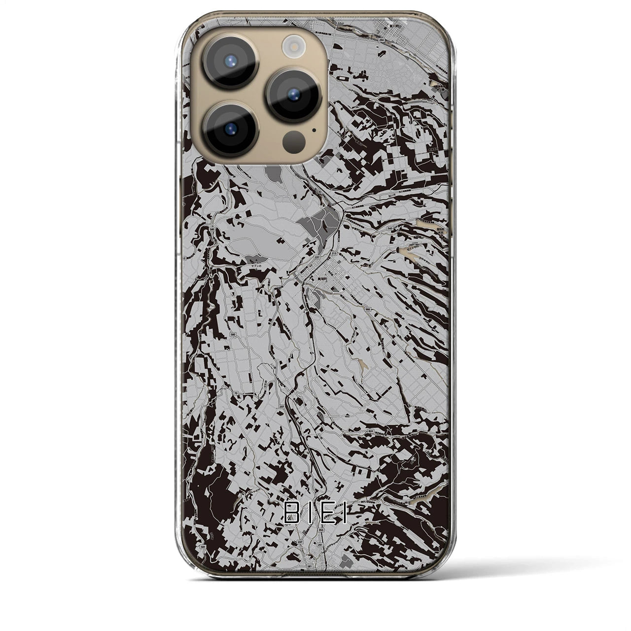 【美瑛(北海道)】地図柄iPhoneケース(クリアタイプ)