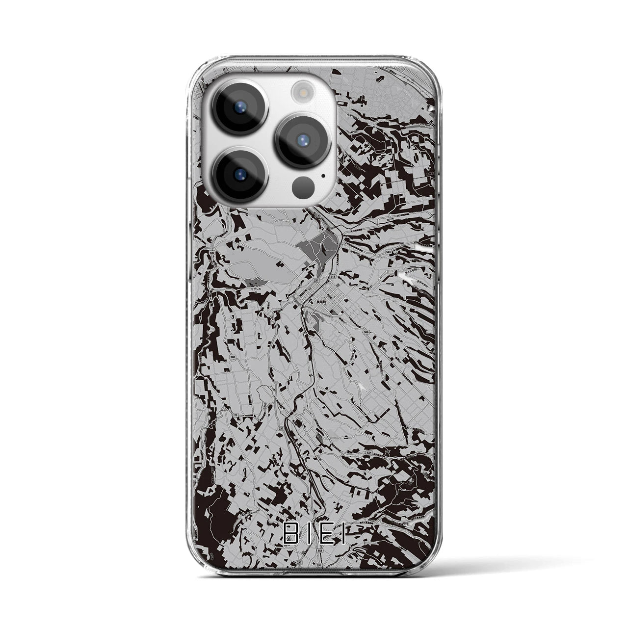 【美瑛(北海道)】地図柄iPhoneケース(クリアタイプ)