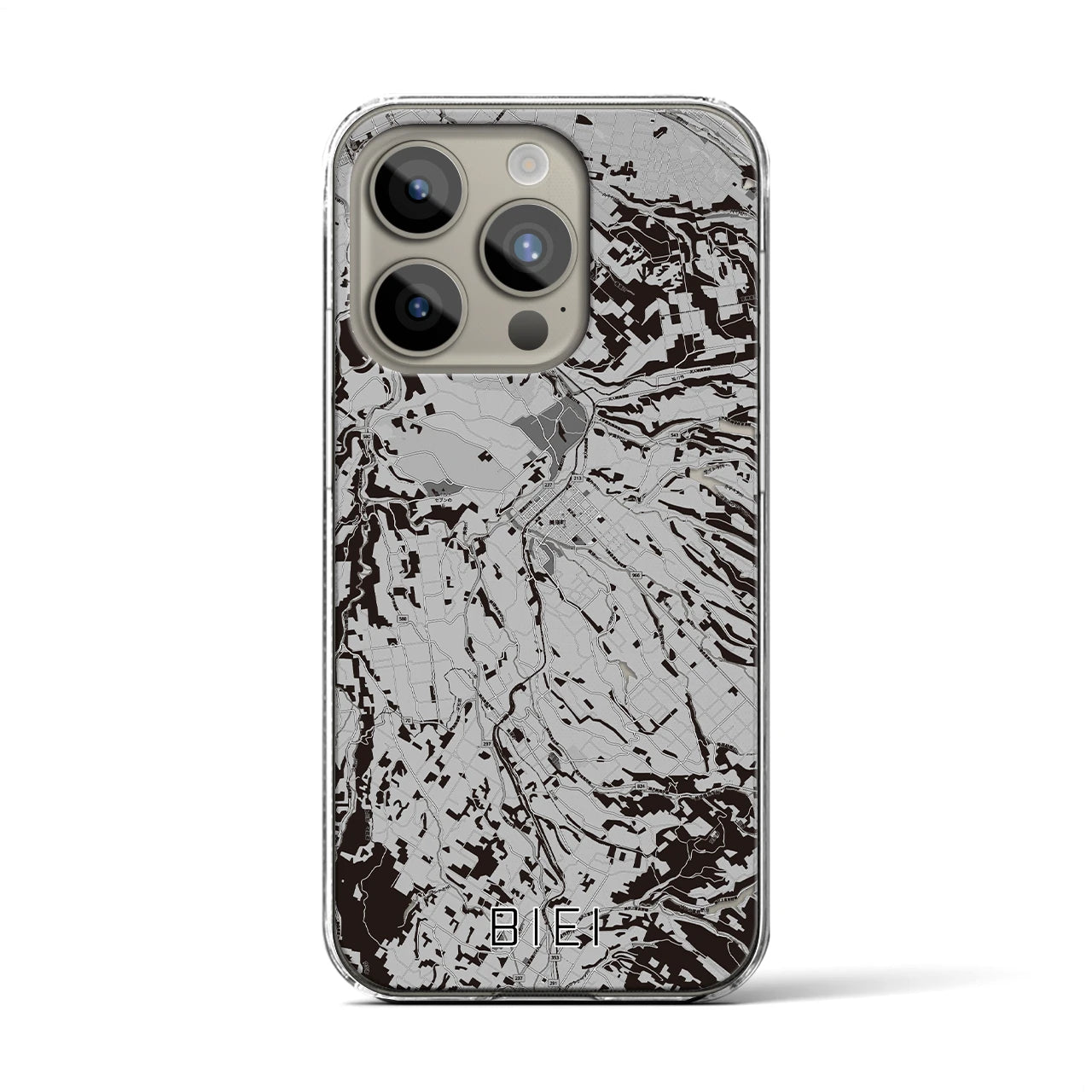 【美瑛(北海道)】地図柄iPhoneケース(クリアタイプ)