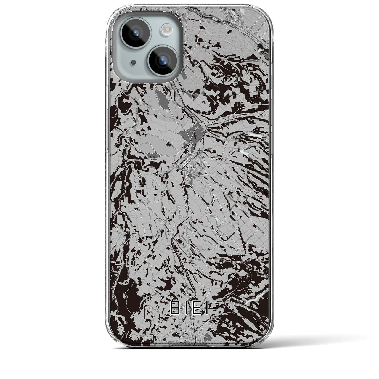 【美瑛(北海道)】地図柄iPhoneケース(クリアタイプ)