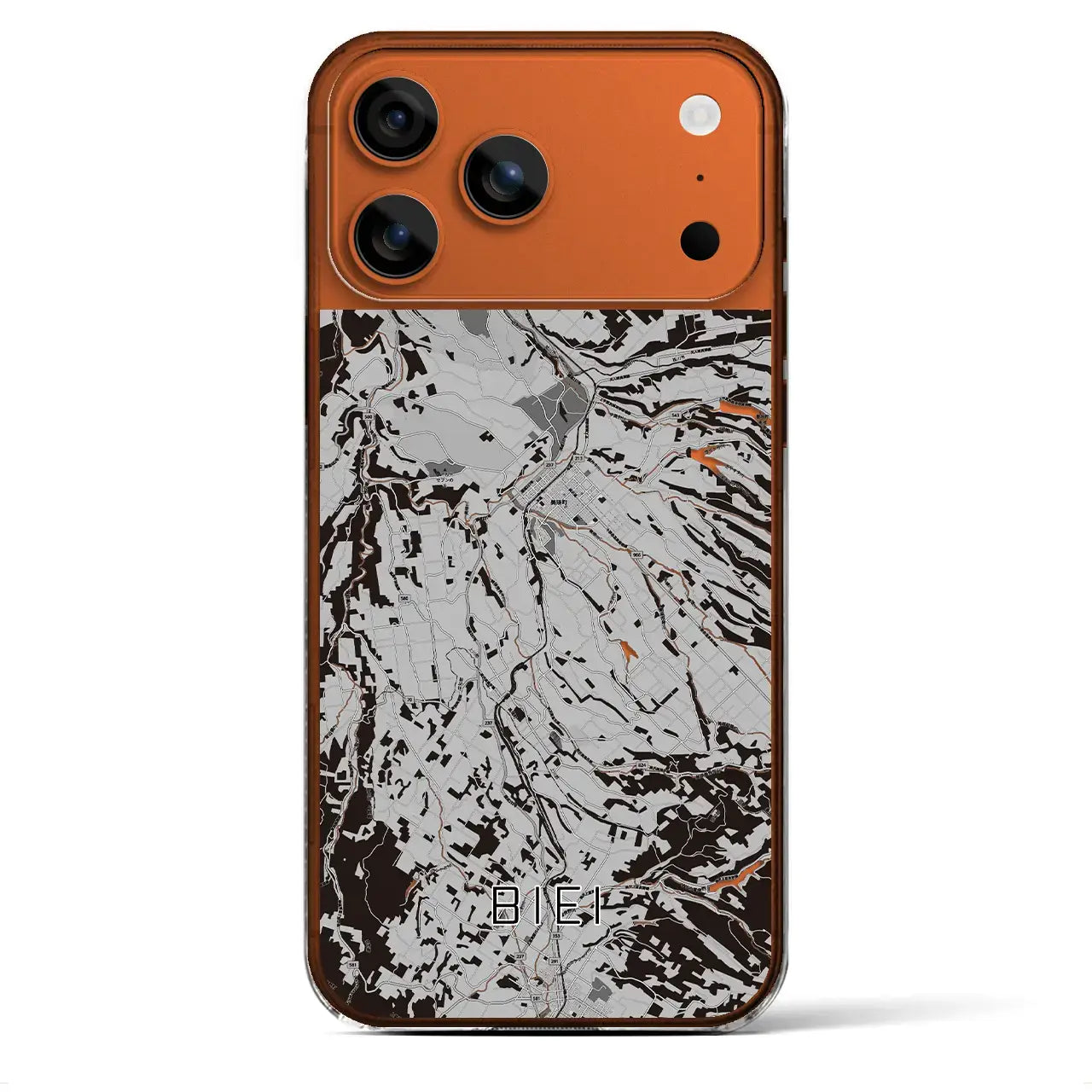 【美瑛(北海道)】地図柄iPhoneケース(クリアタイプ)