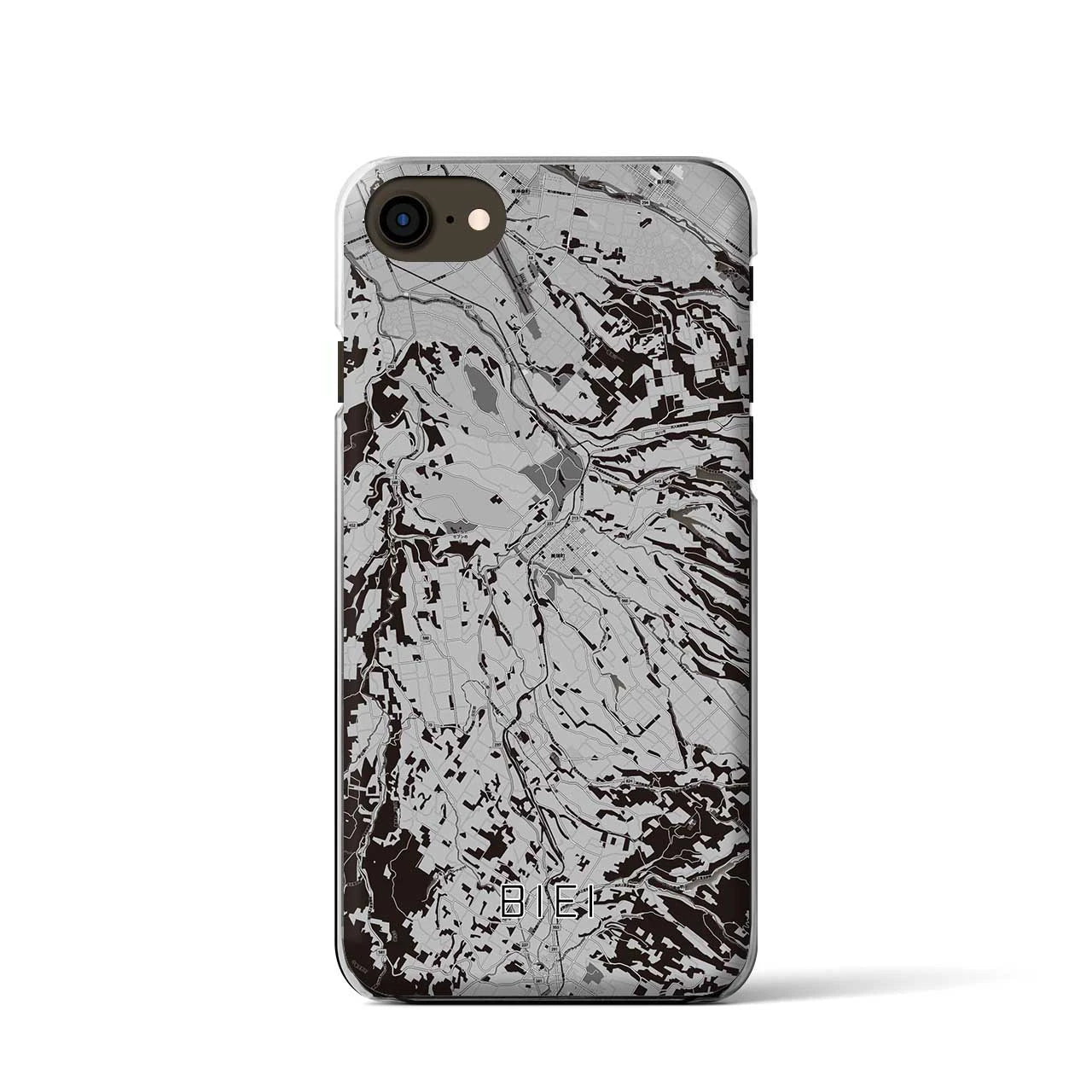 【美瑛(北海道)】地図柄iPhoneケース(クリアタイプ)