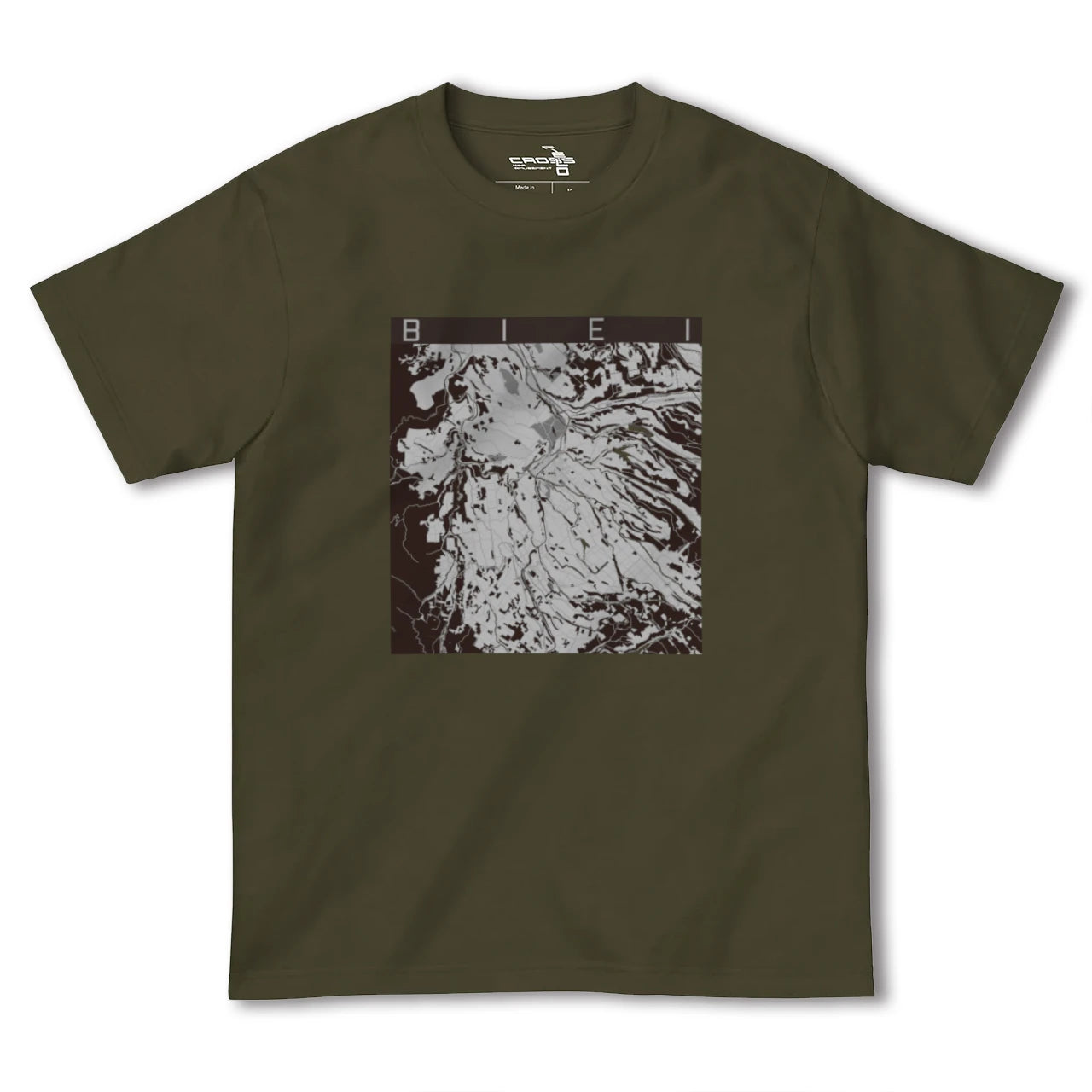 【美瑛(北海道)】地図柄ヘビーウェイトTシャツ