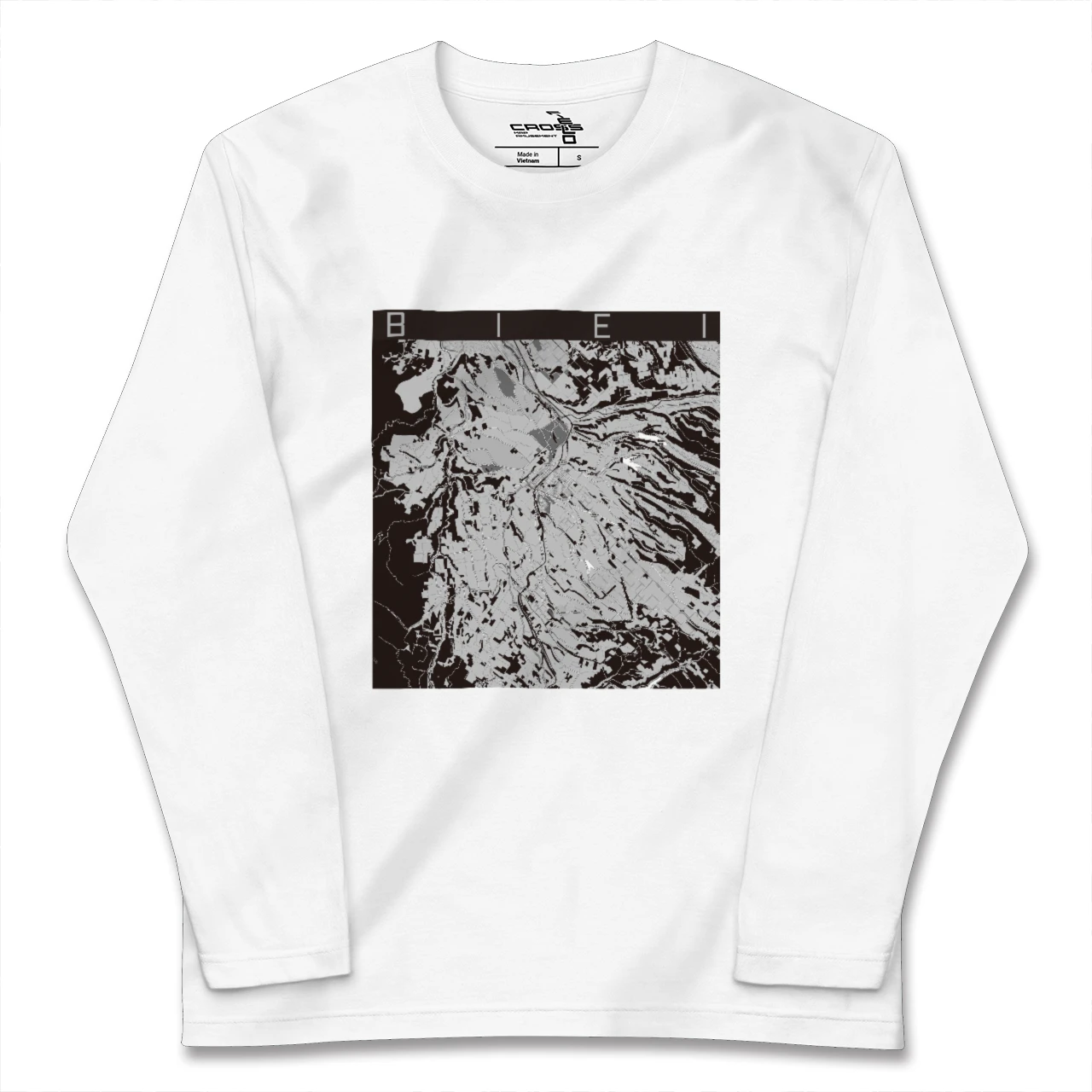 【美瑛(北海道)】地図柄ロングスリーブTシャツ